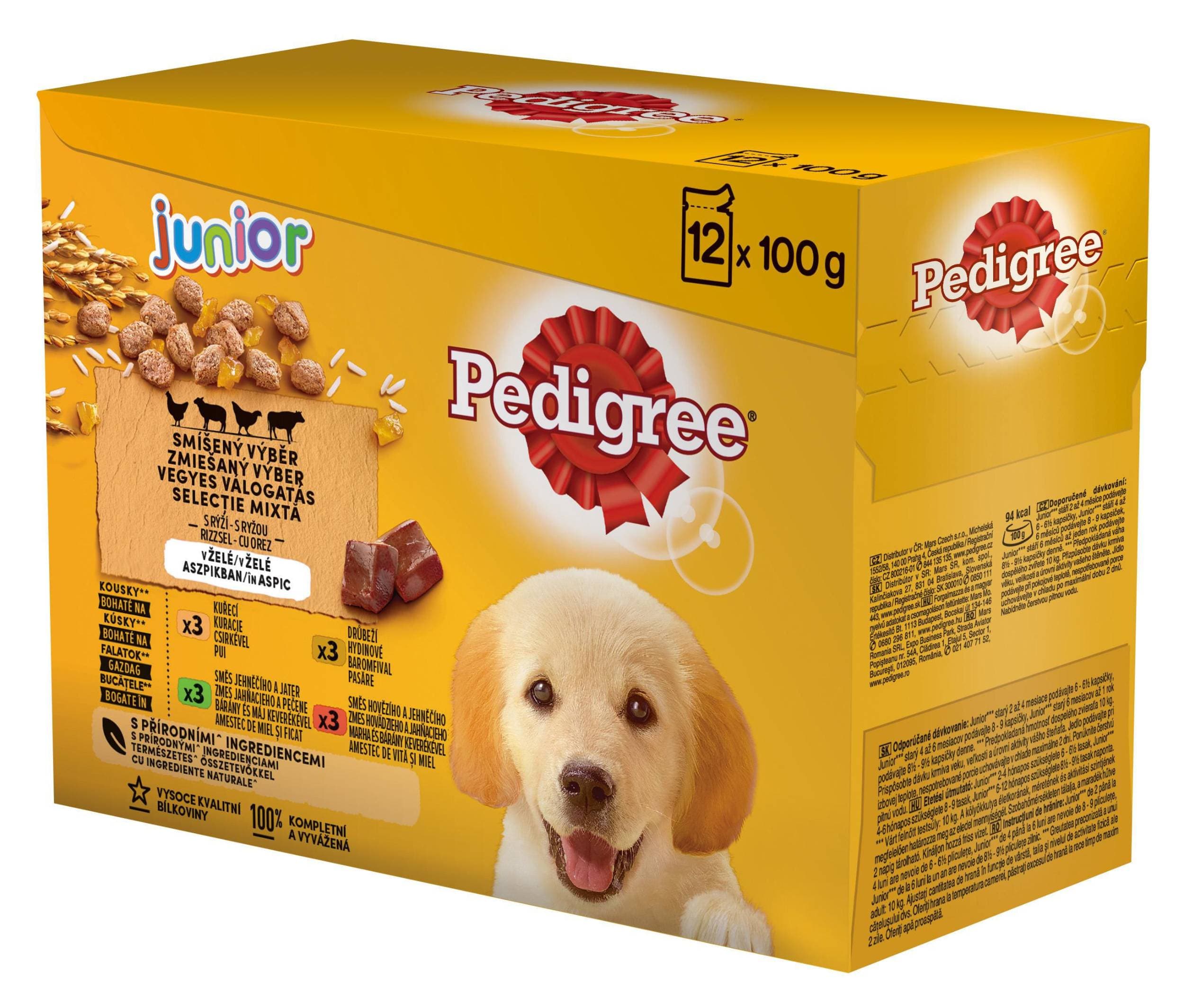 Pedigree Kapsičky junior želé kuře/jehně/drůbež 1200 g