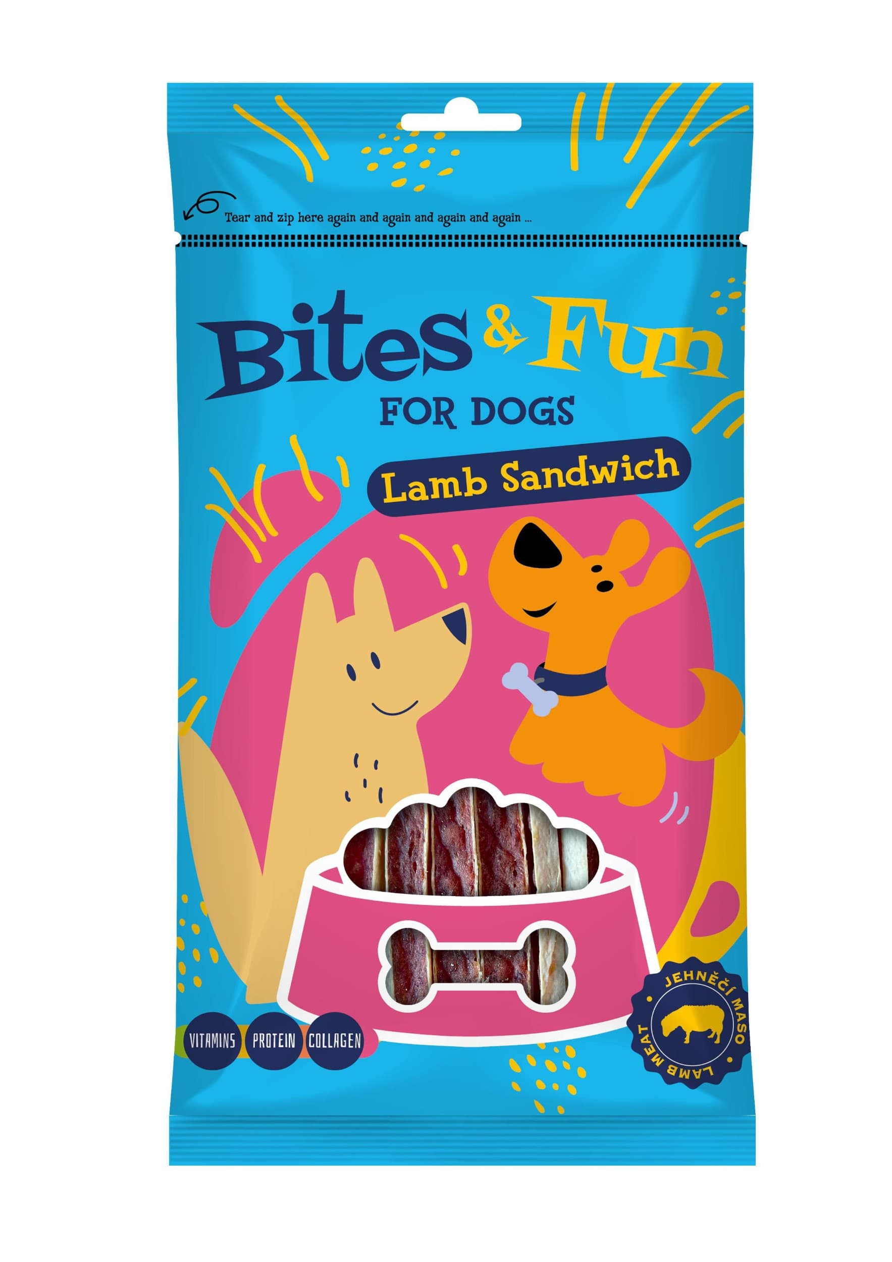 Bites&Fun jehněčí sendvič pro psy 85 g