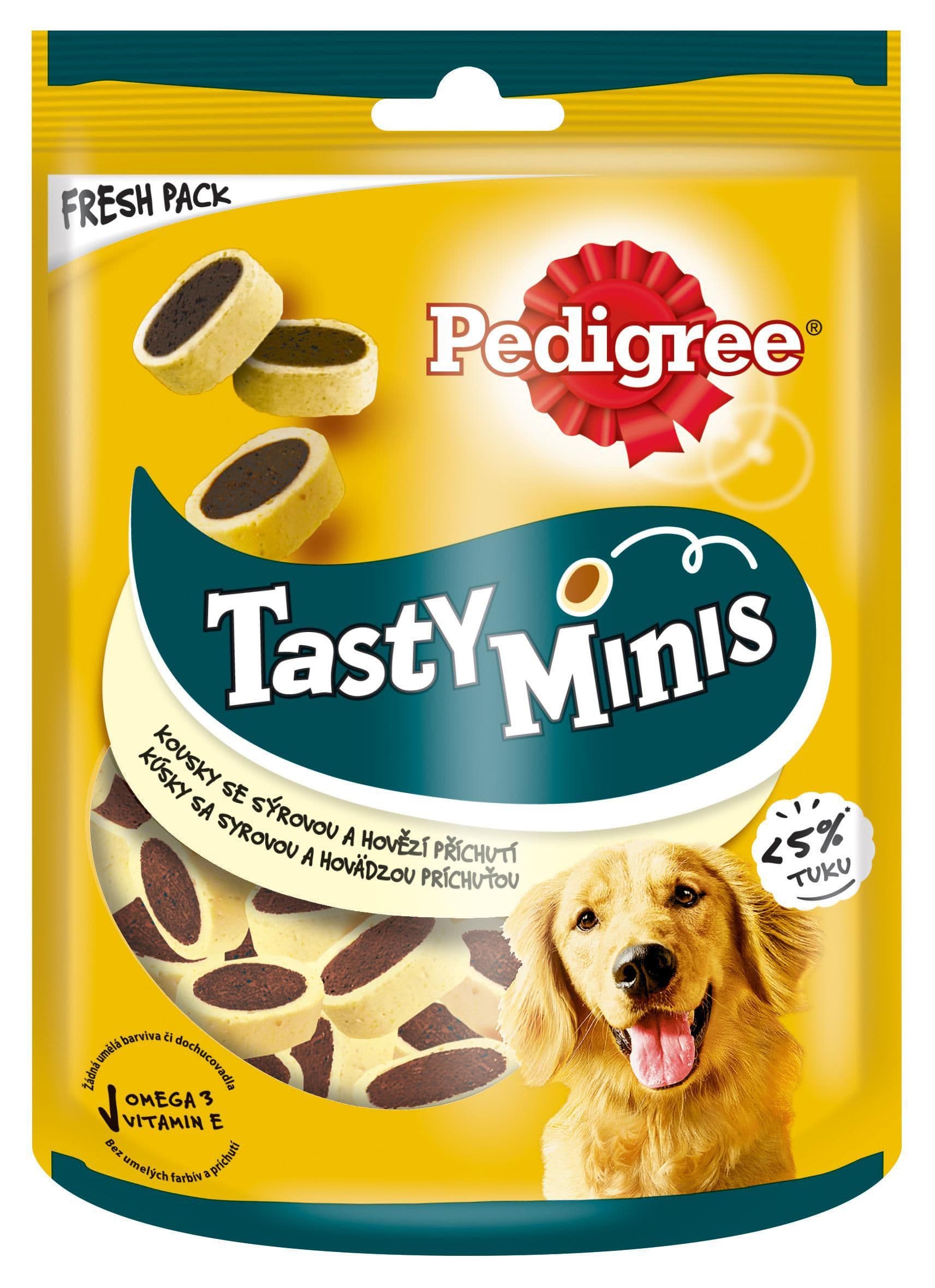 Pedigree Tasty Bites Doplňkové krmivo pro dospělé psy se sýrem a hovězím 140 g