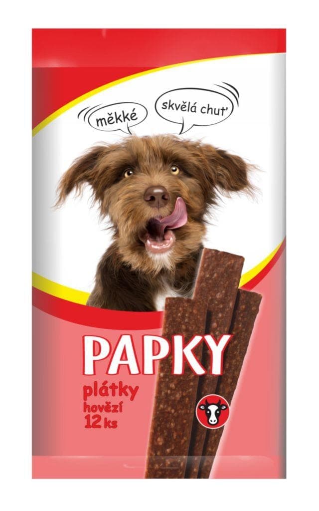 Papky Plátky hovězí pro psy 12ks