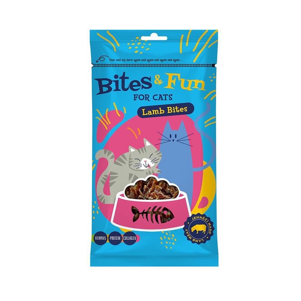 Bites&Fun jehněčí kousky pro kočky 60 g
