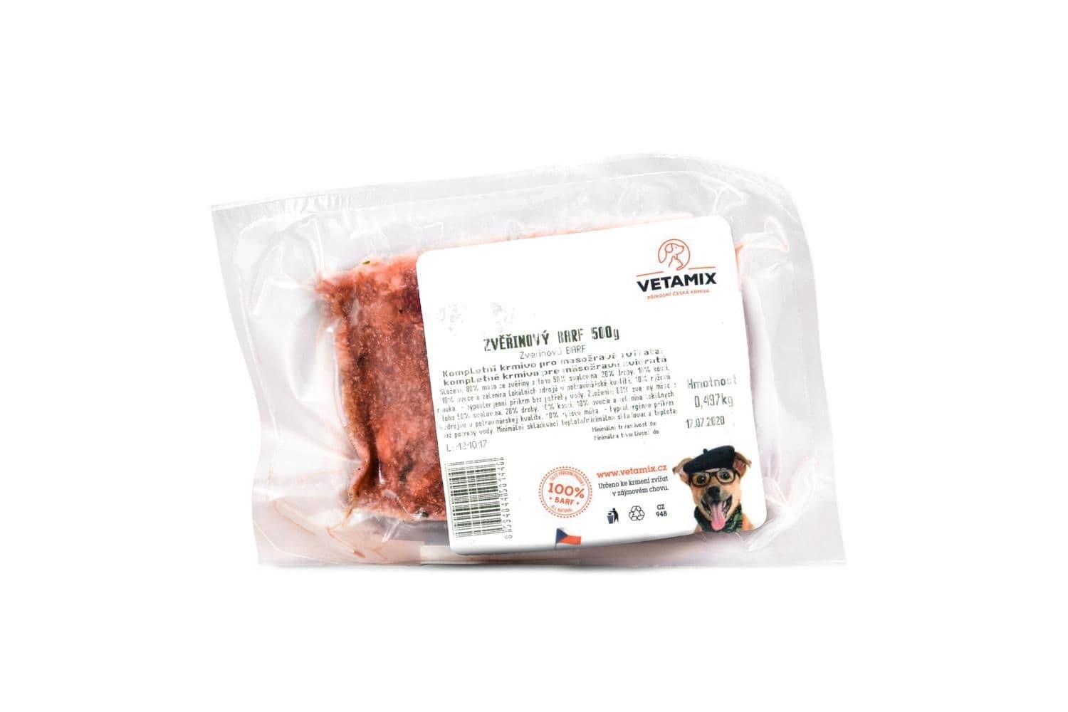 Zvěřinový barf 500g
