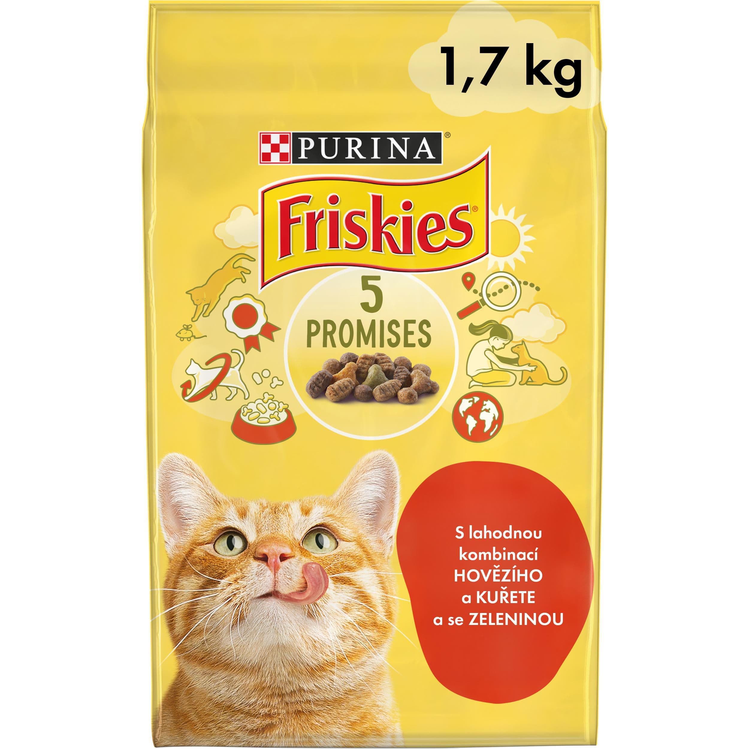 Friskies S masem, kuřetem a přidanou zeleninou 1,7 kg