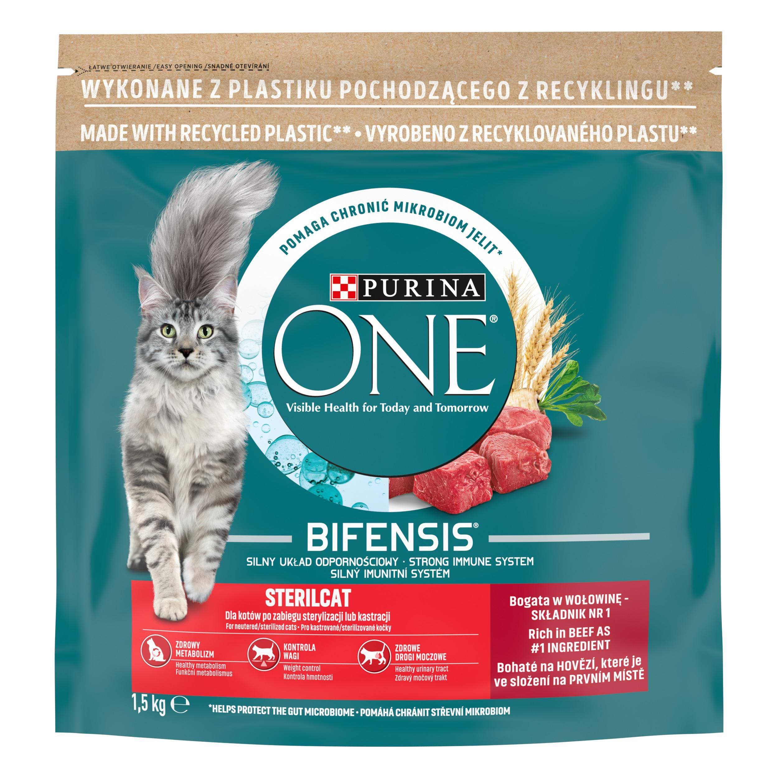 Purina ONE Sterilcat bohaté na hovězí a pšenici 1,5 kg