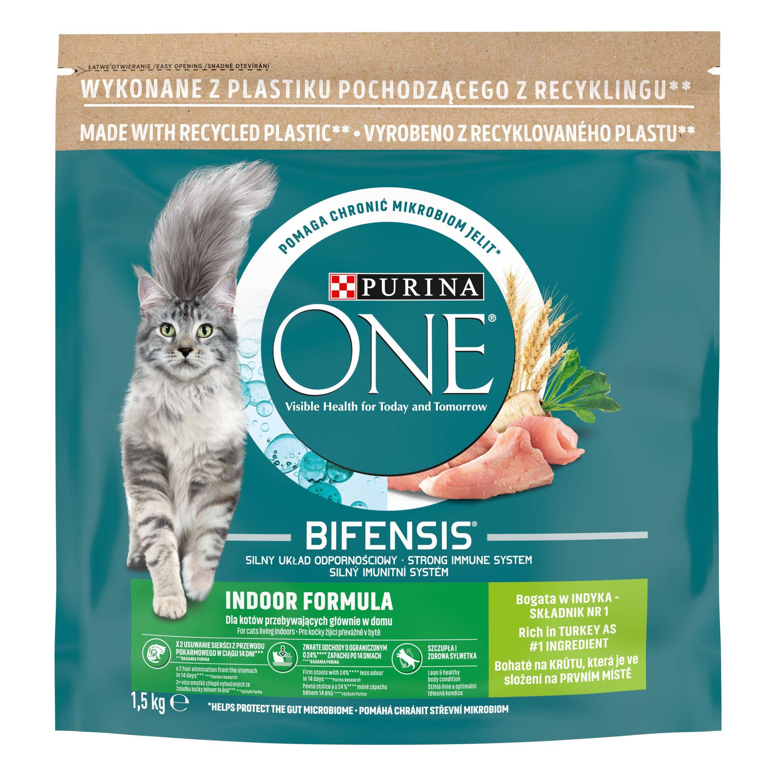 Purina ONE Indoor bohaté na krůtu a celozrnné obiloviny 1,5 kg