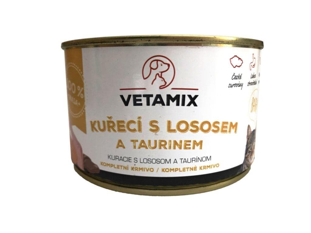 Vetamix Kuřecí s lososem a taurinem 400g