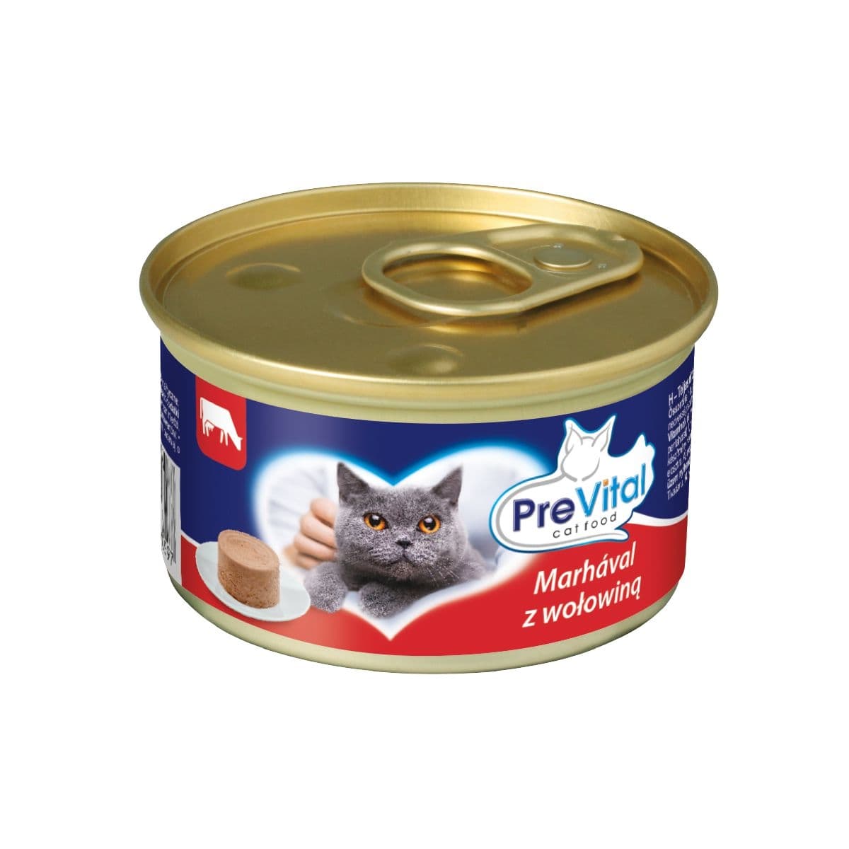 Prevital konzerva pro kočku s hovězím masem 85g