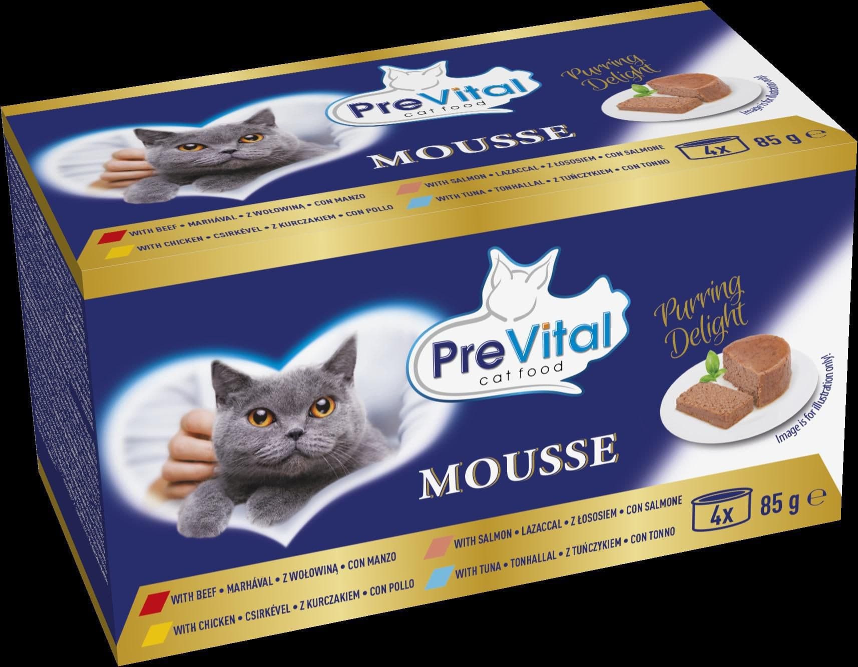 Prevital konzervy pro kočku s masem a rybou 4x85g