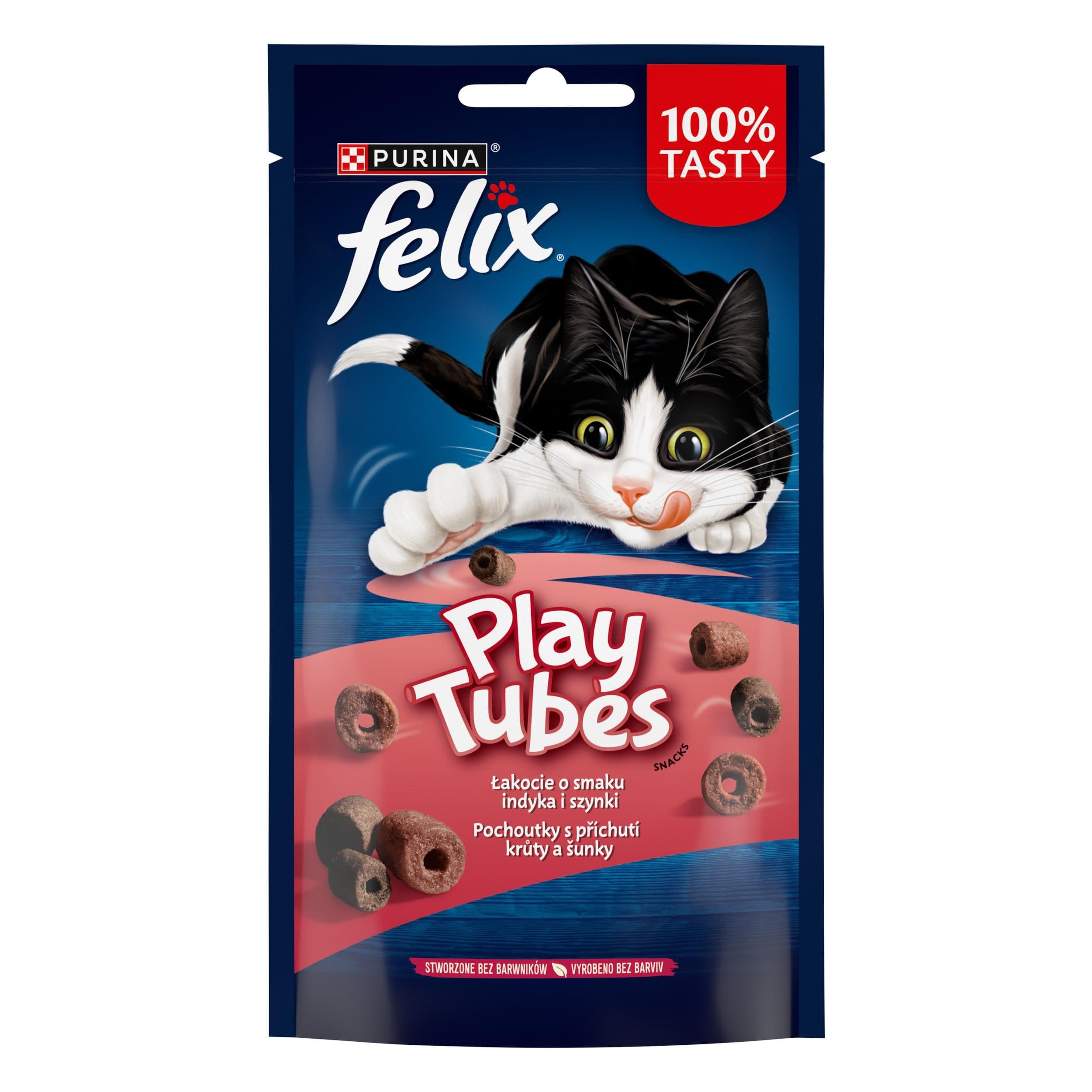 Felix Play Tubes Válečky s příchutí krůty a šunky 50 g