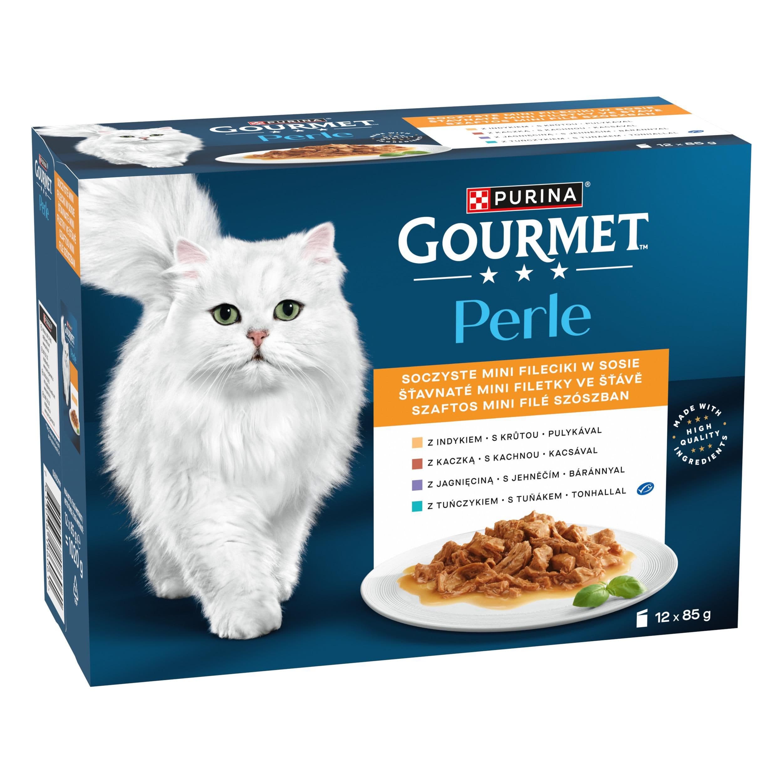 Gourmet Perle minifiletky krůta, kachna, jehněčí, tuňák ve šťávě 12x 85 g
