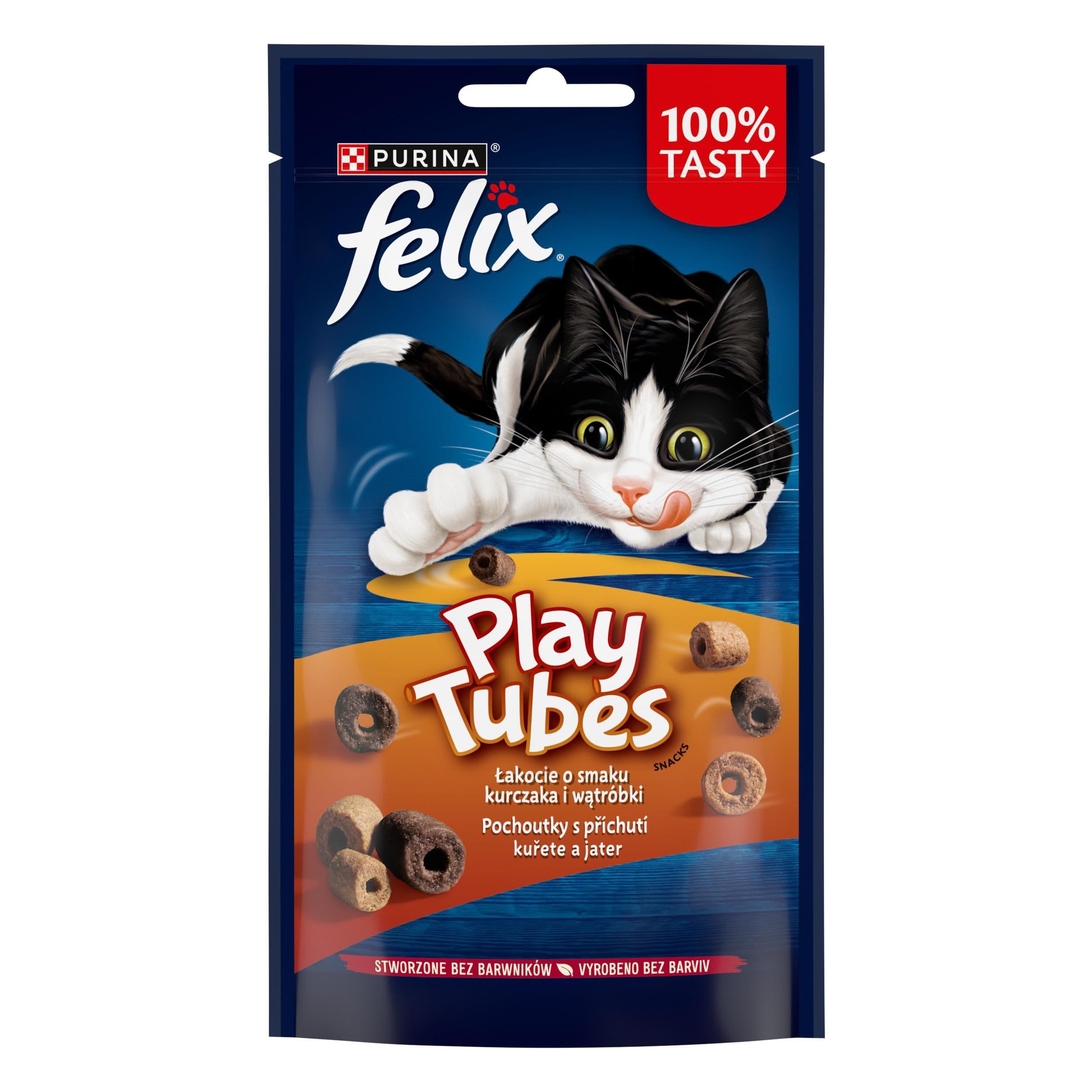 Felix Play Tubes Válečky s příchutí kuřete a jater 50 g