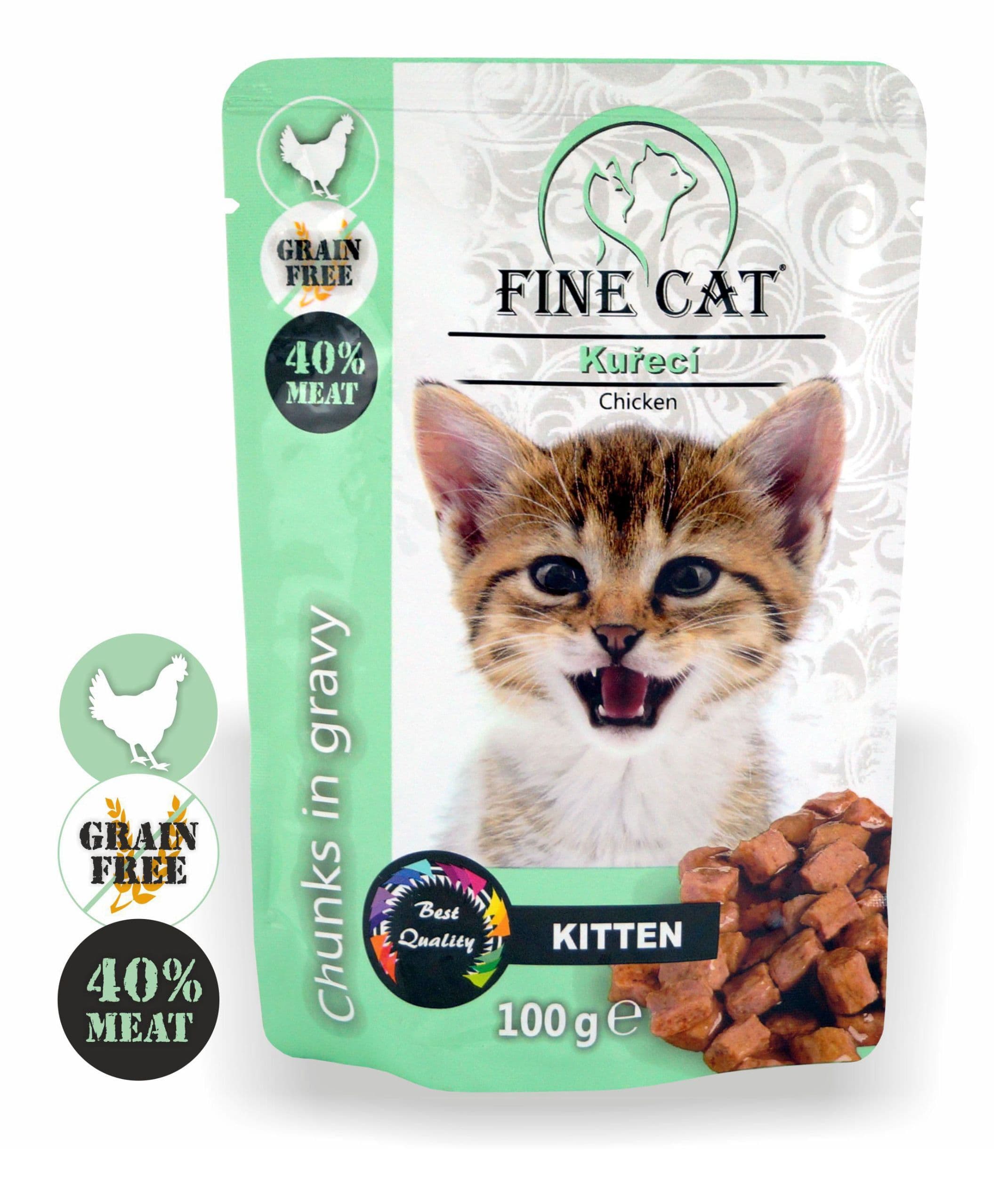 Fine Cat kapsička Grain-free kitten kuřecí v omáčce 100 g
