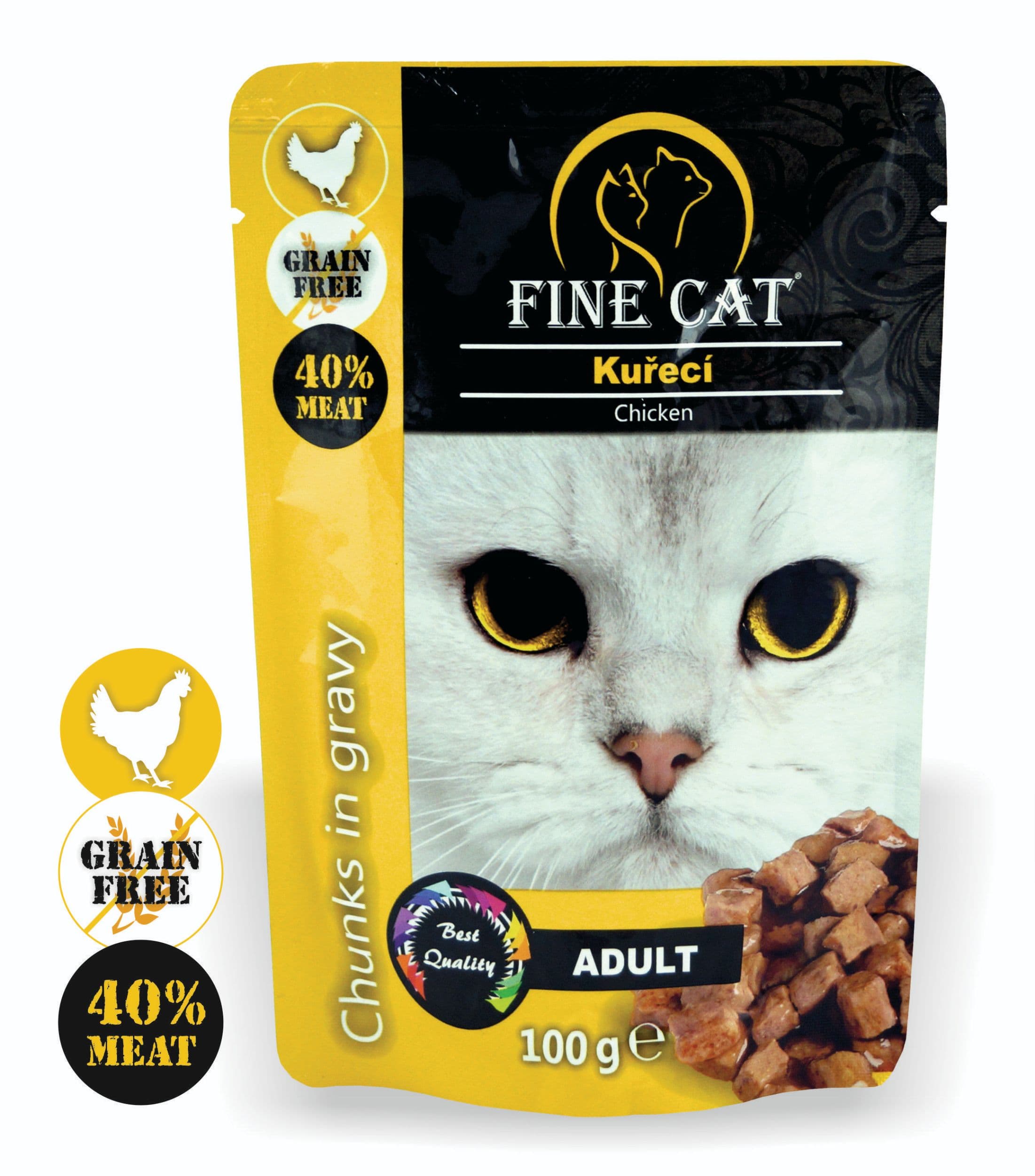 Fine Cat kapsička Grain-free Adult kuřecí v omáčce 100 g