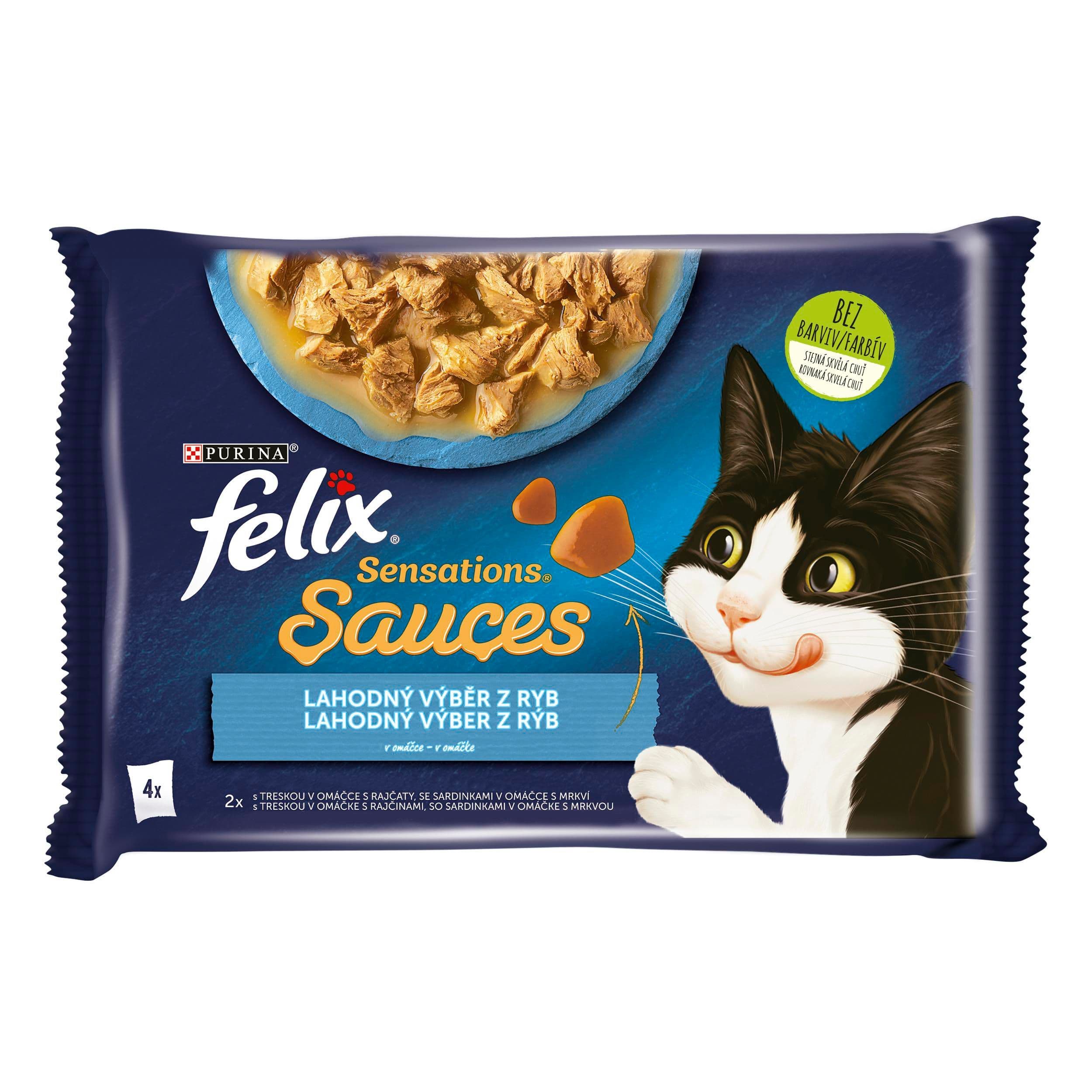 FELIX Sensations Sauces Multipack s krůtou a jehněčím v ochucené omáčce 4x85g