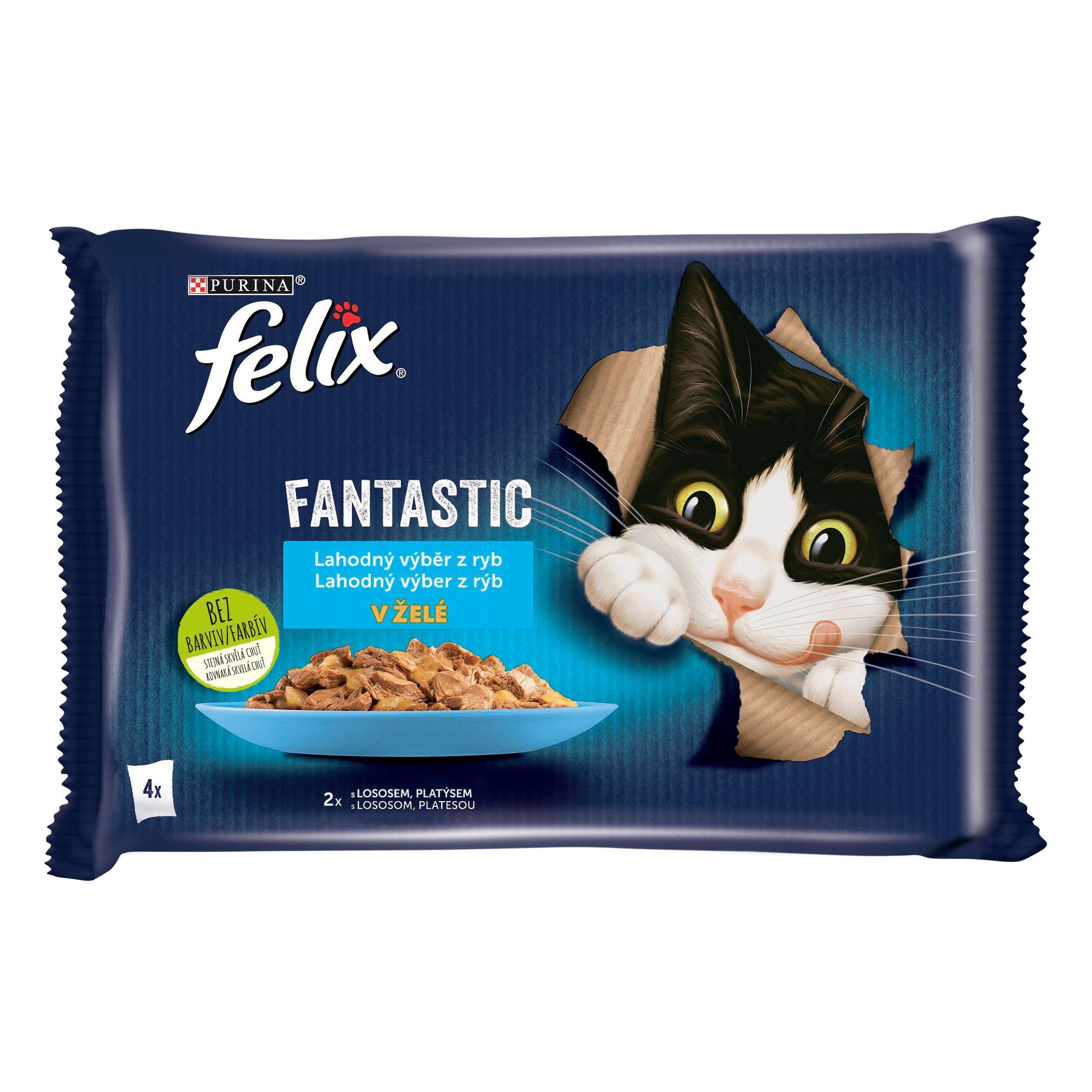 FELIX Fantastic Multipack s hovězím a kuřetem v želé 4x85g