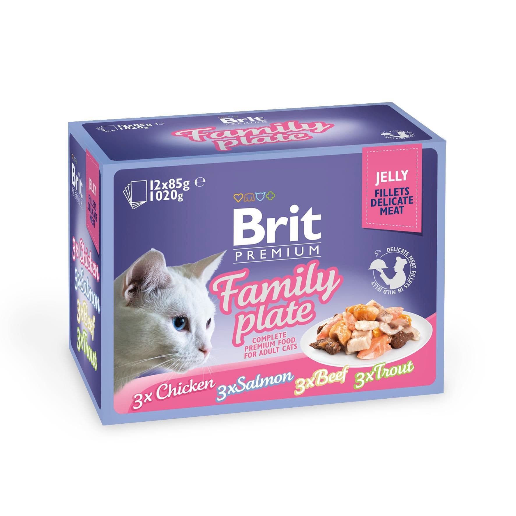Brit Premium Cat Delicate Fillets in Jelly Family Plate 1020 g (12x85 g)