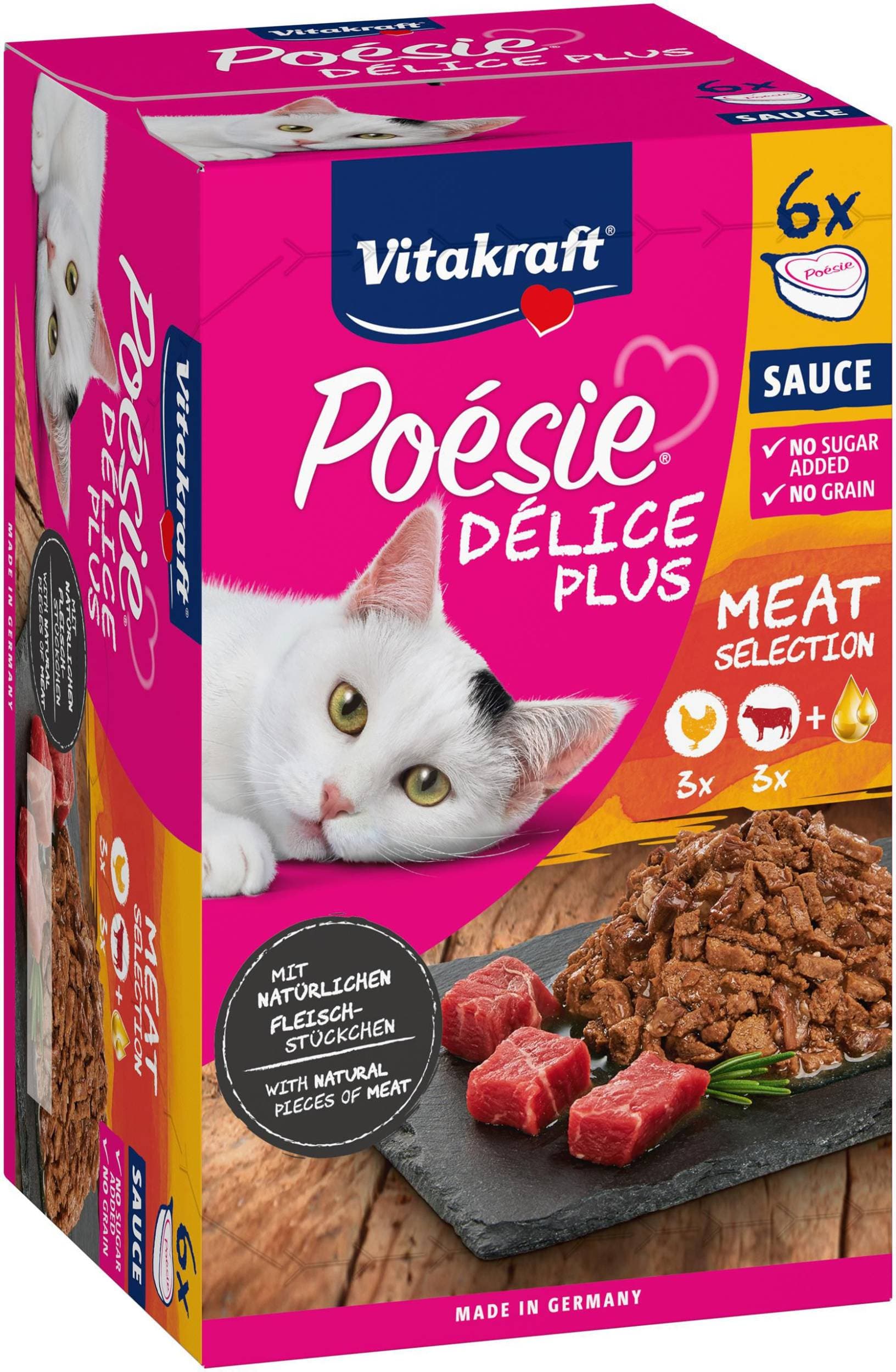 Vitakraft Poésie Délice Plus kuřecí+hovězí 6 x 85 g