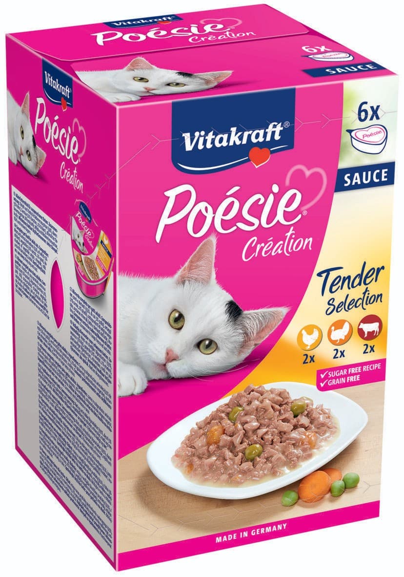 Vitakraft Poésie Multipack kuřecí, hovězí, krůtí v omáčce pro kočky 6x85 g