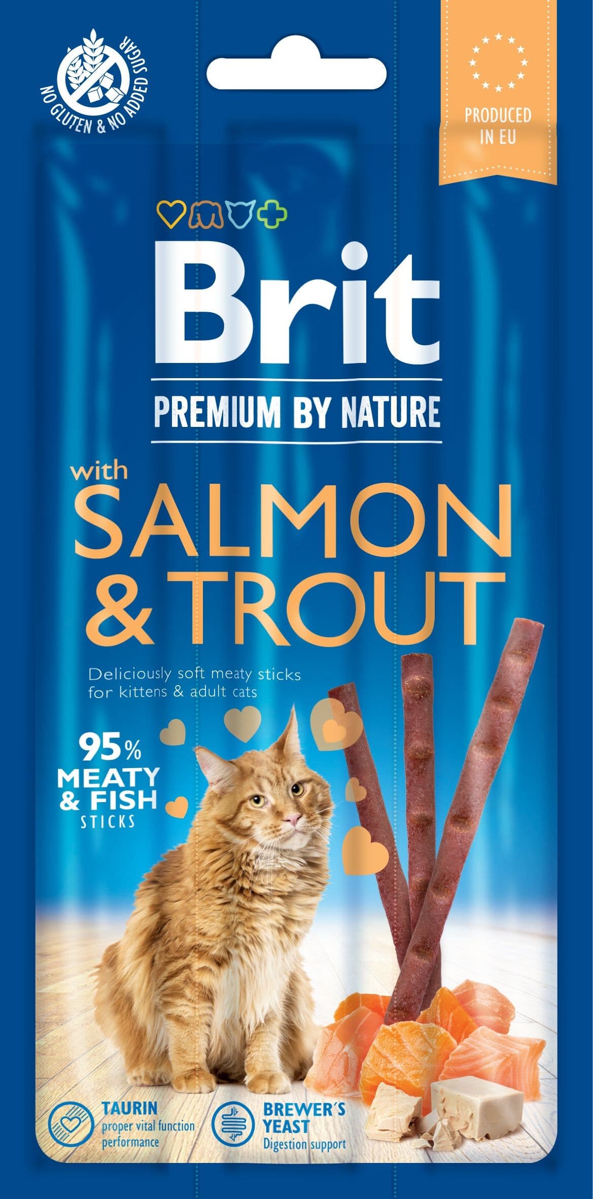 Brit Premium by Nature Cat Sticks with Salmon & Trout (3 sticks)