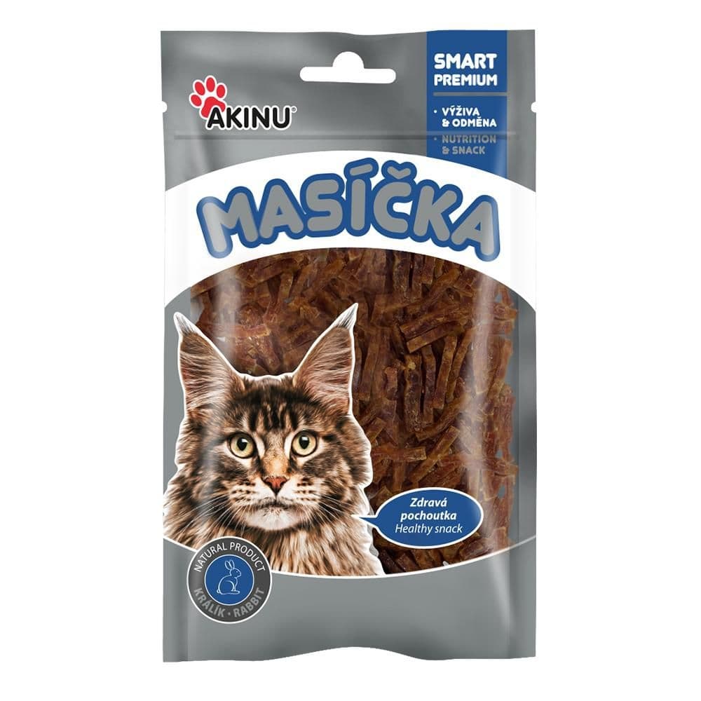 Akinu Masíčka králičí nudličky pamlsek pro kočky 50 g