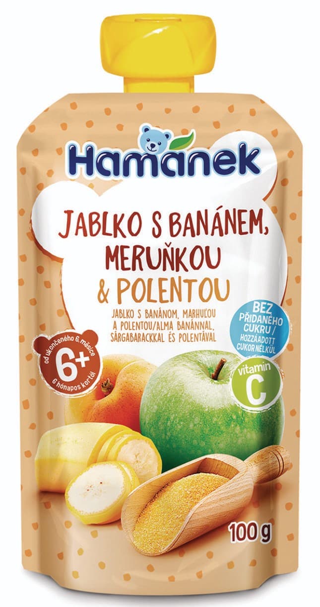 Hamánek Jablko s banánem, meruňkou & polentou 100 g