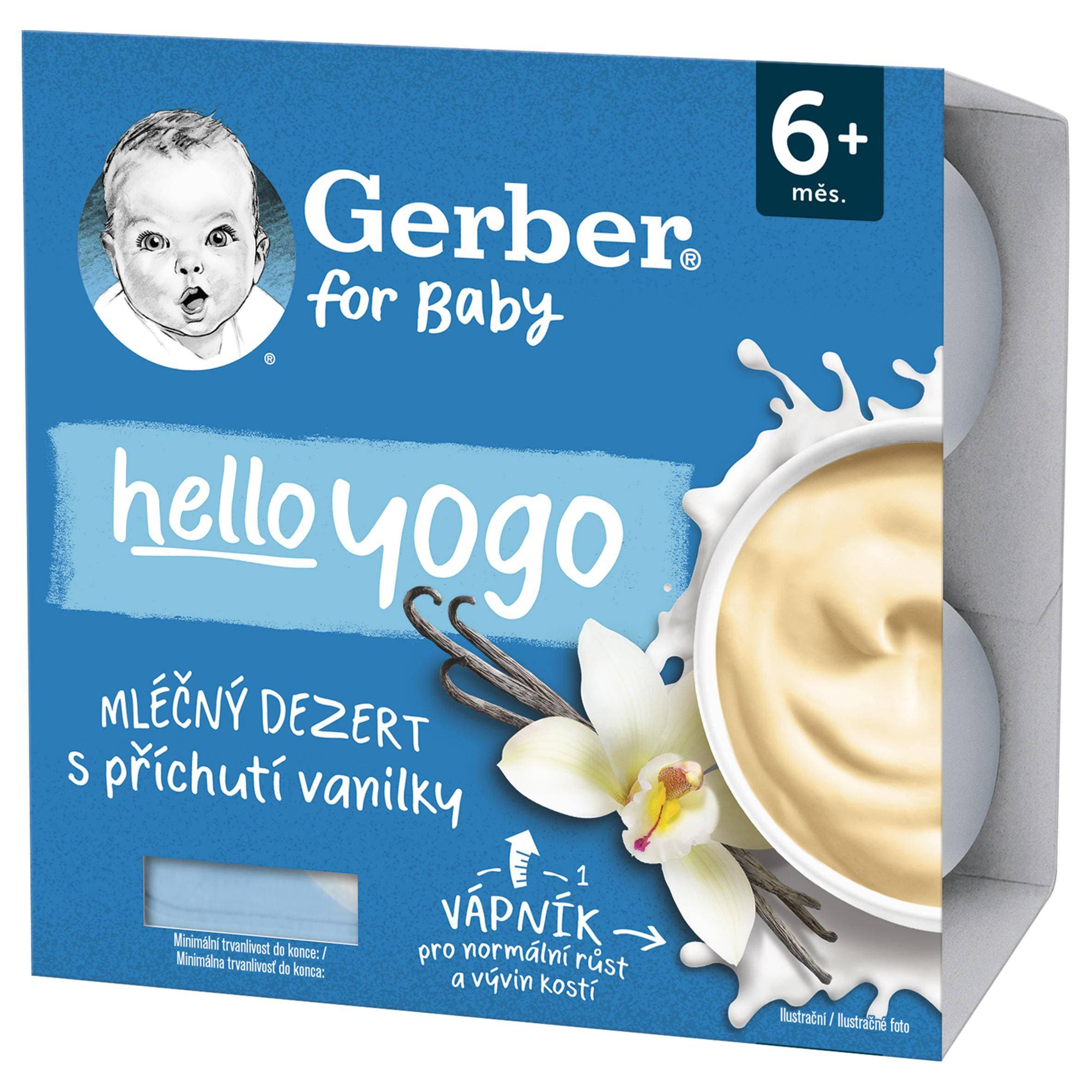Gerber Hello Yogo mléčný dezert s příchutí vanilky 4x100 g