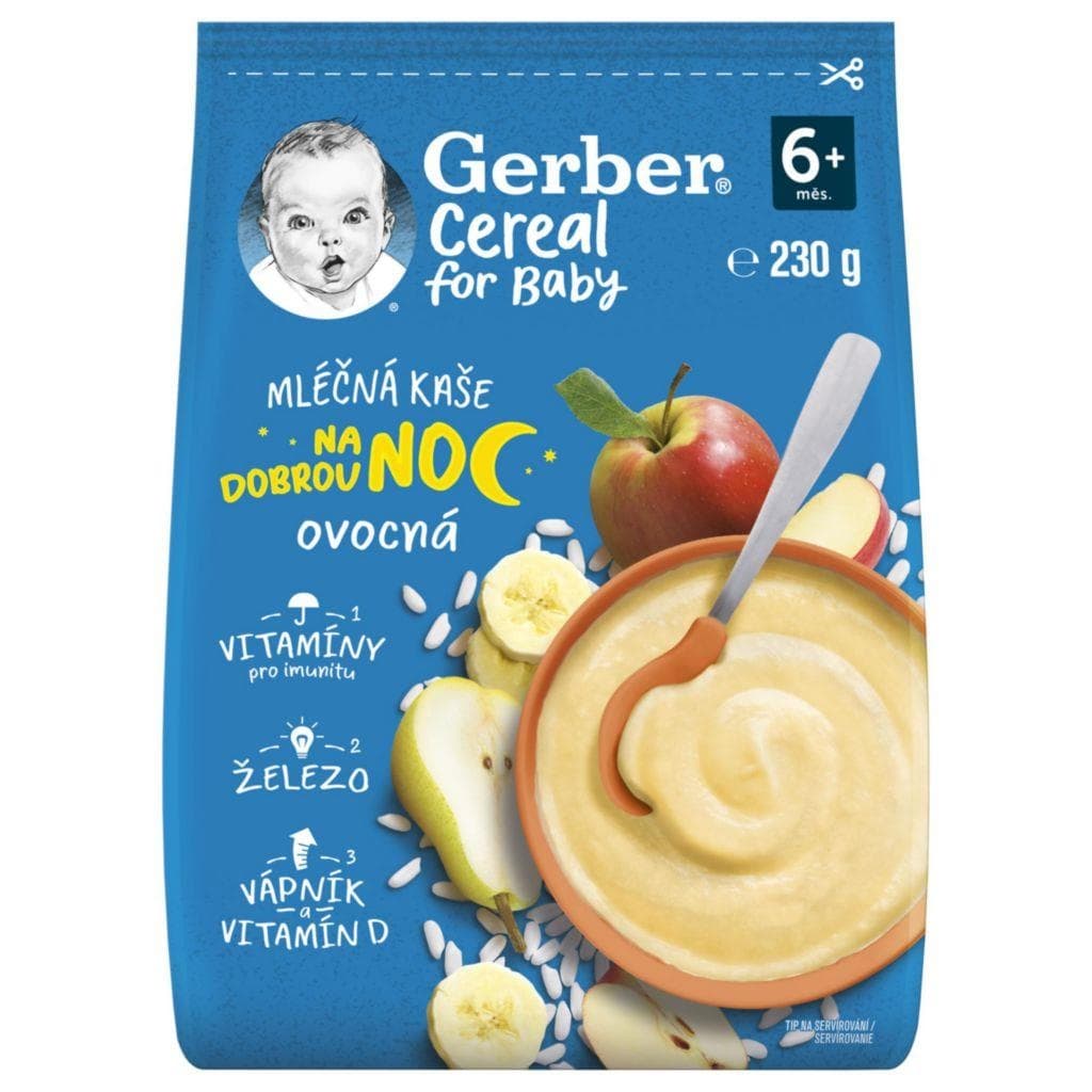 Gerber Cereal mléčná kaše ovocná Dobrou noc 6m+ 230g