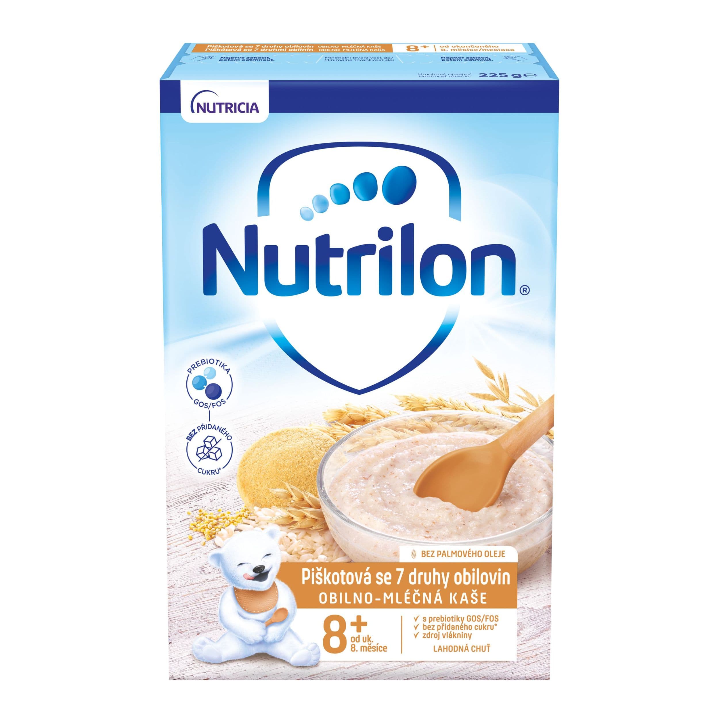 Nutrilon Pronutra Obilno-mléčná kaše piškotová se 7 druhy obilovin od uk. 8. měsíce 225 g