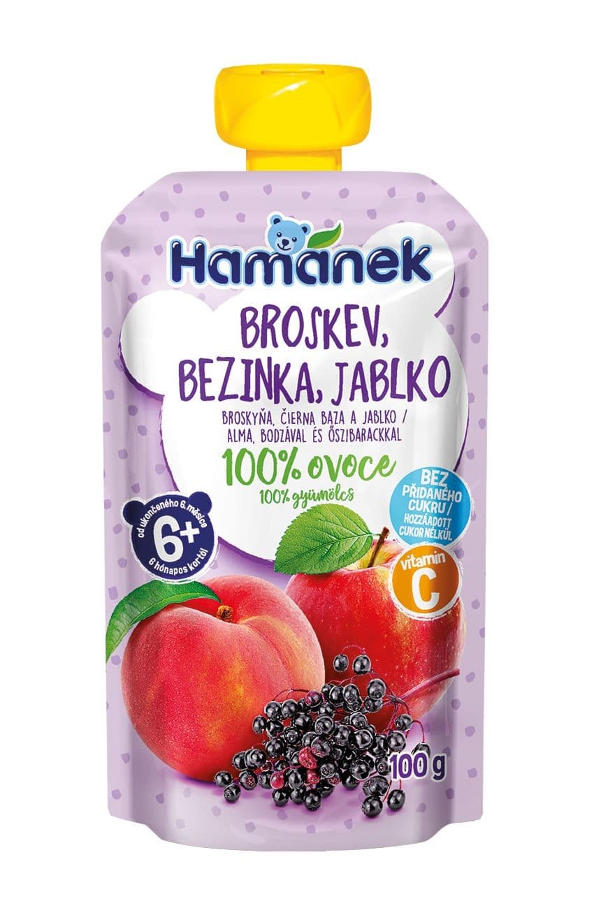Hamánek Broskev, bezinka, jablko 100g