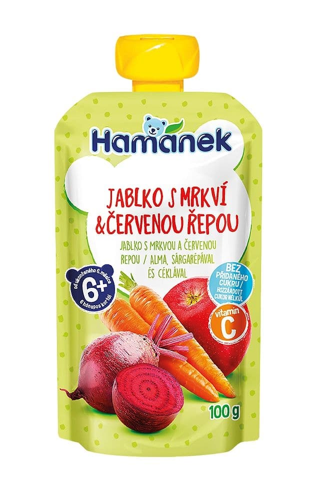 Hamánek Jablko s mrkví a červená řepa 100g