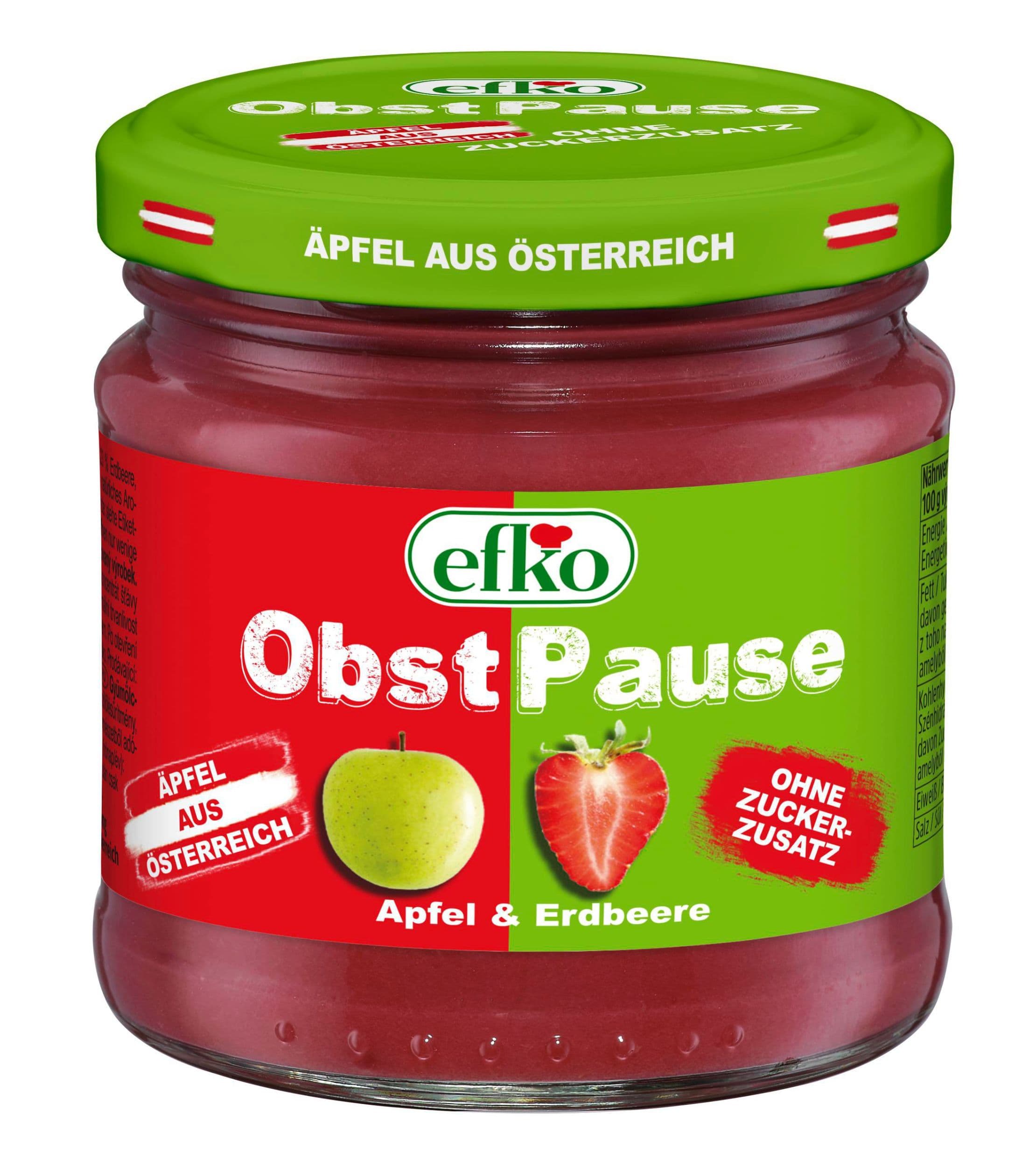 Efko Obstpause Ovocné pyré jablko-jahoda 210 g