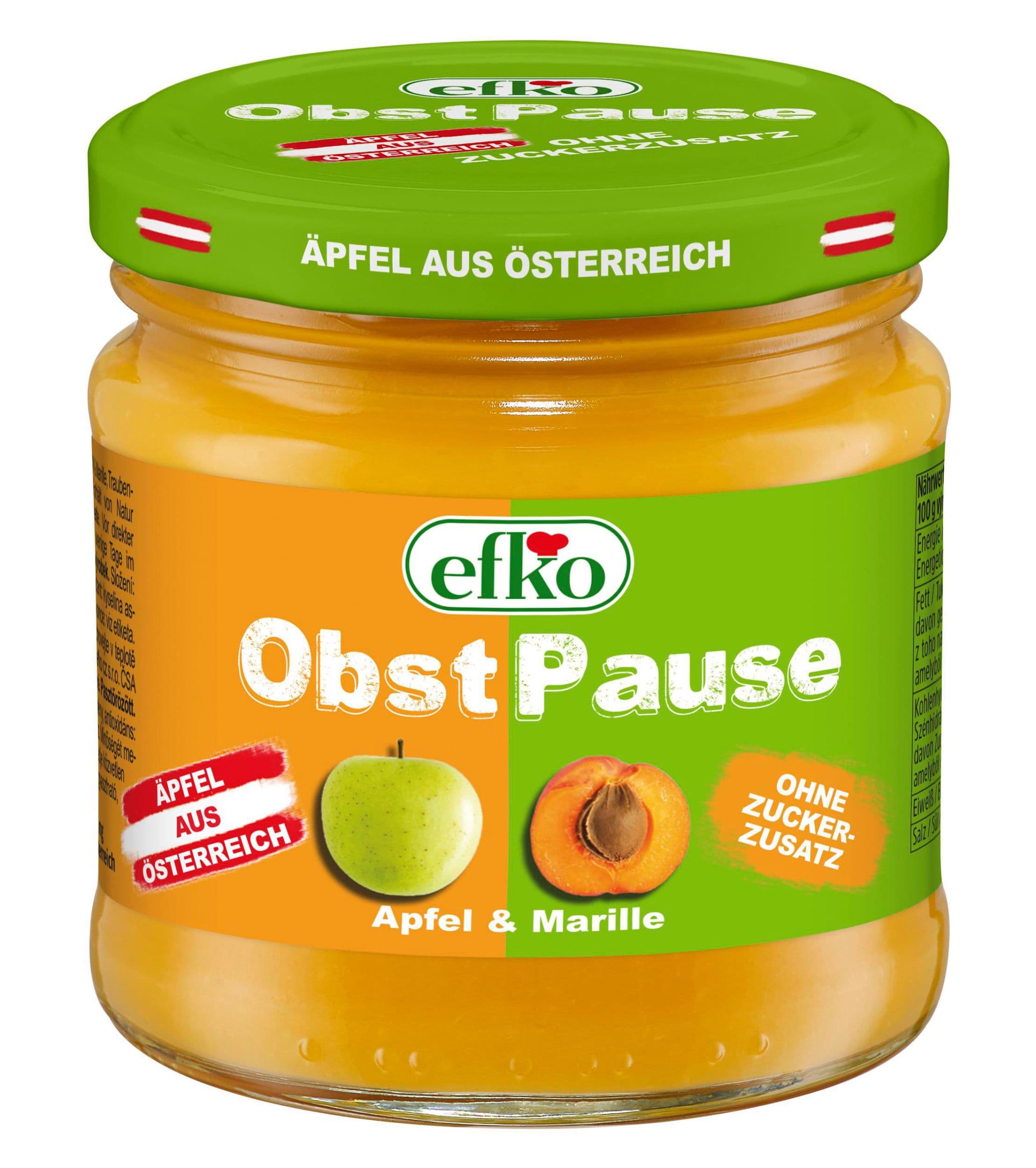 Efko Obstpause Ovocné pyré jablko-meruňka 210 g