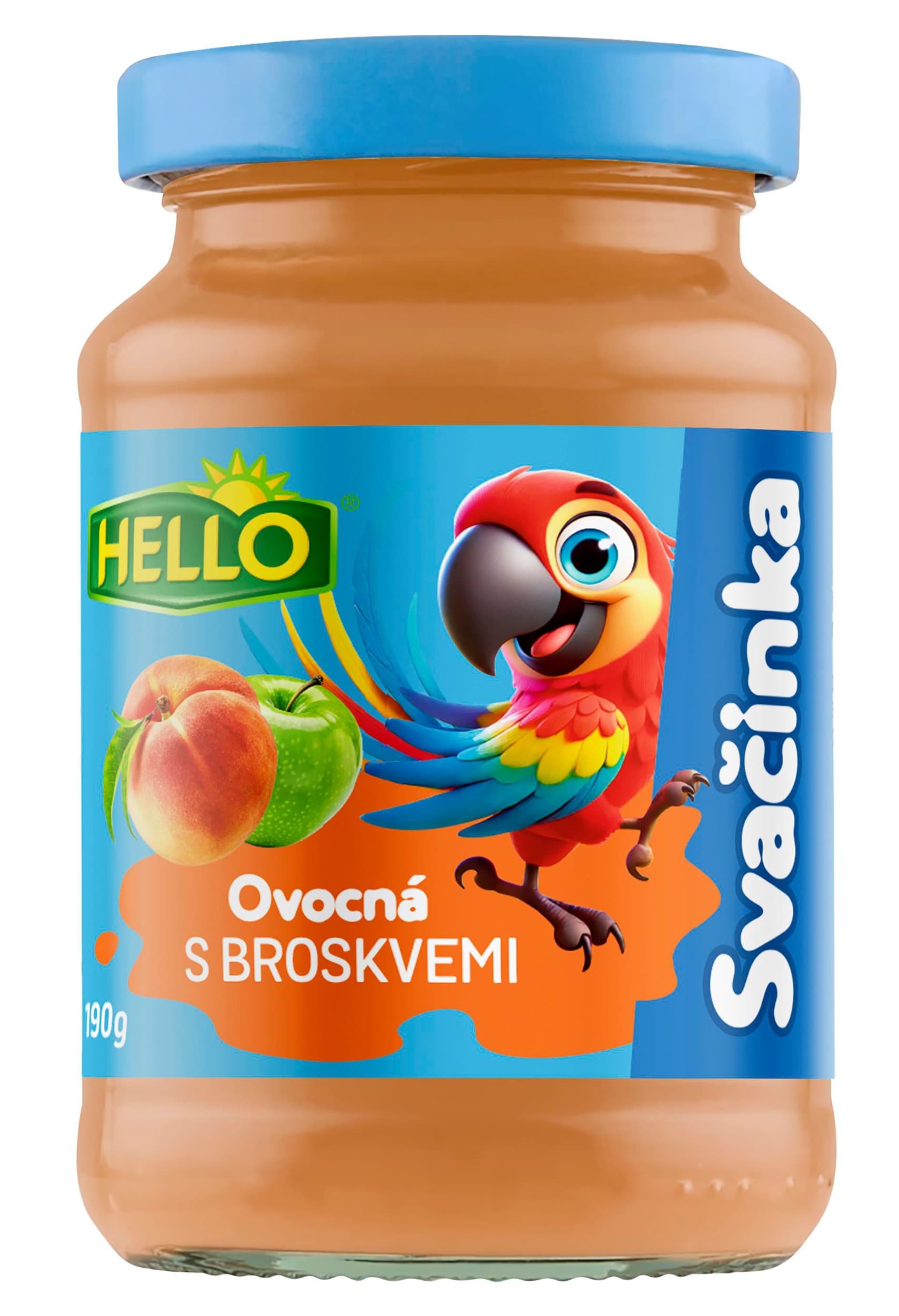 Hello Ovocná přesnídávka broskev sklo 190 g