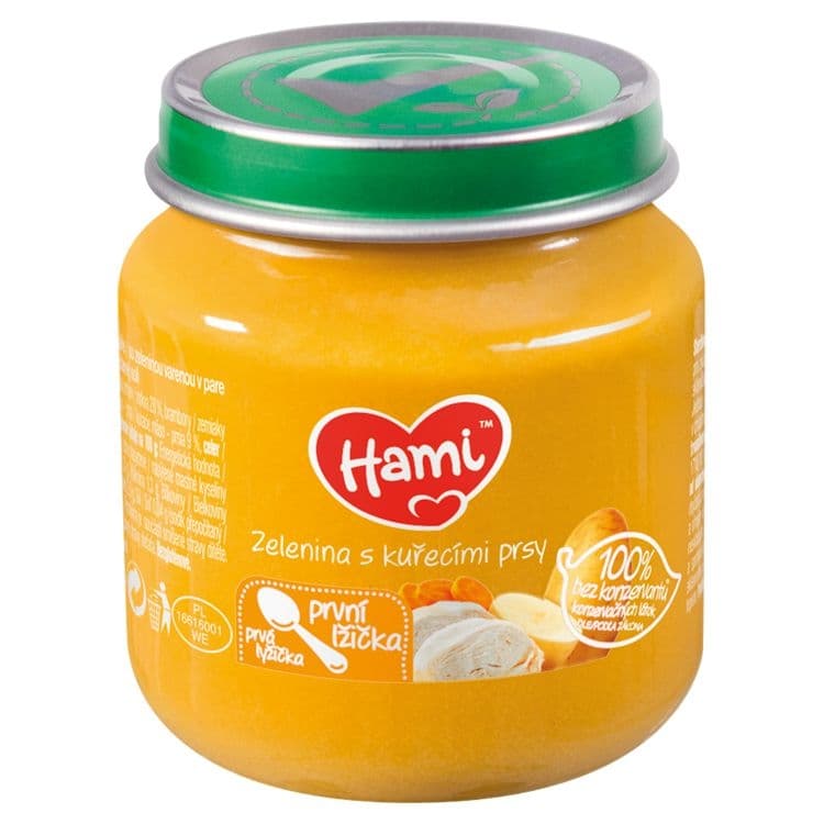 Hami Masozeleninový příkrm Zelenina s kuřecími prsy první lžička 125 g