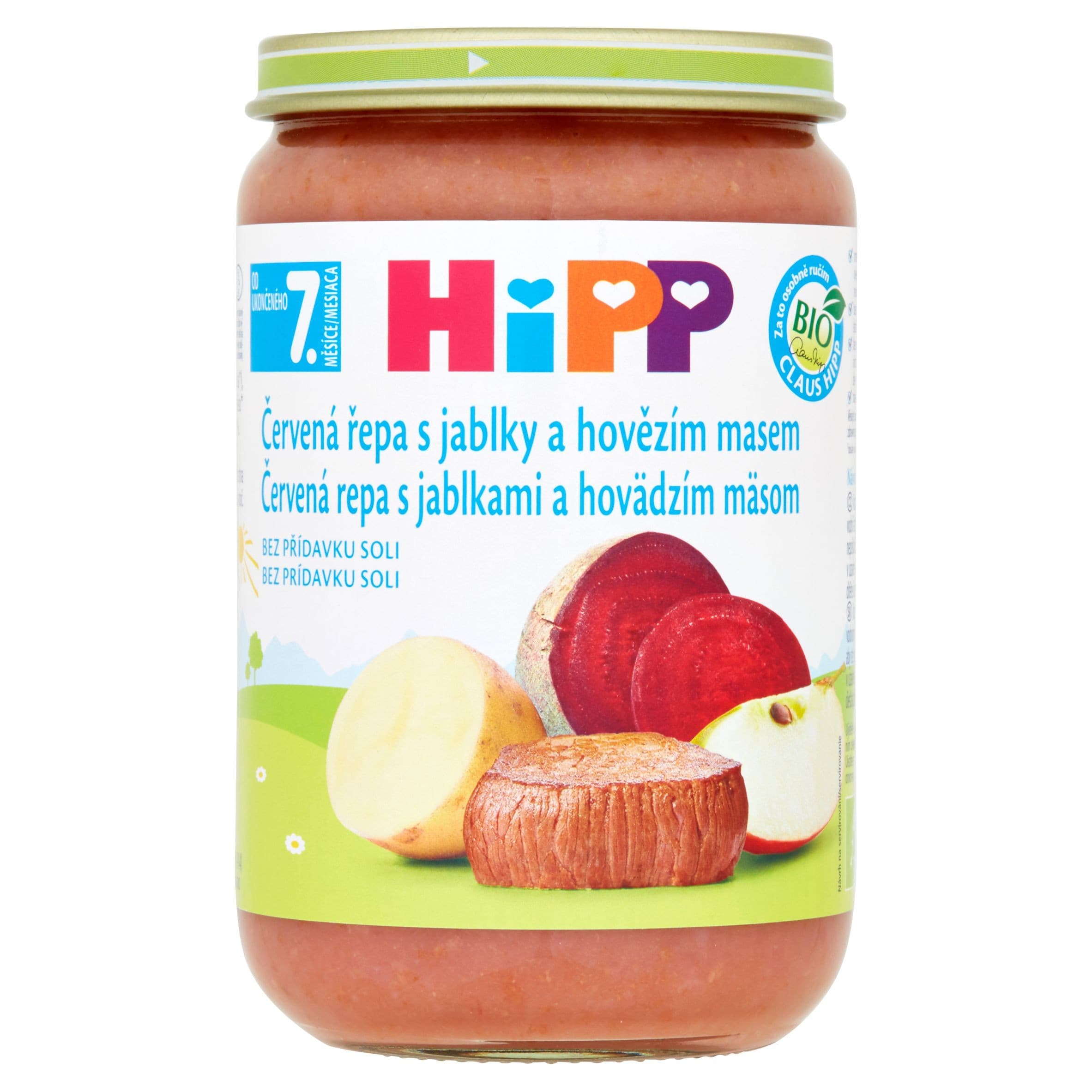 HiPP BIO červená řepa s jablky a hovězím masem 220 g