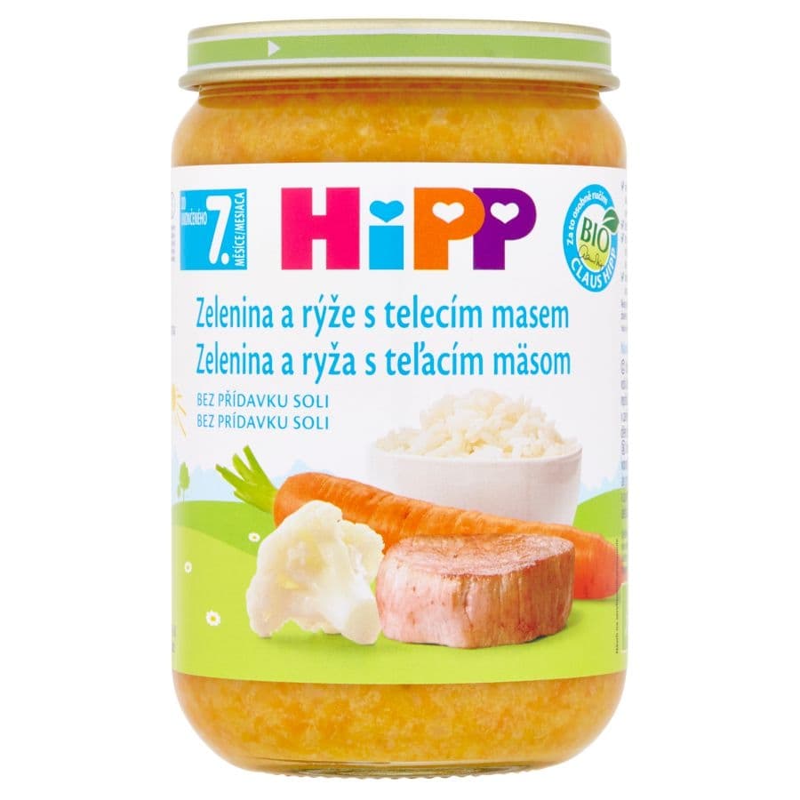 HiPP BIO zelenina a rýže s telecím masem 220 g