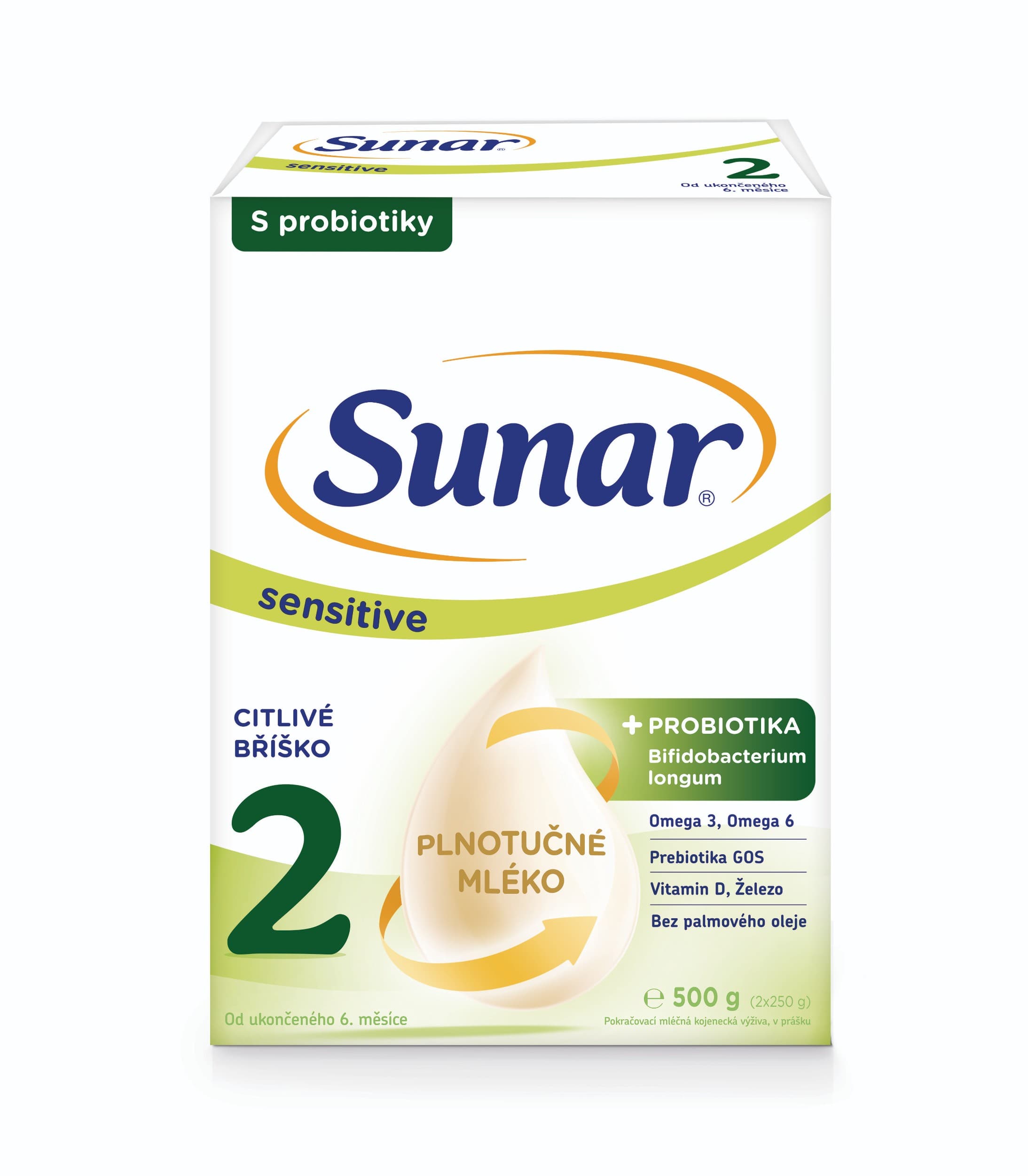 Sunar Sensitive 2, pokračovací kojenecké mléko 500 g