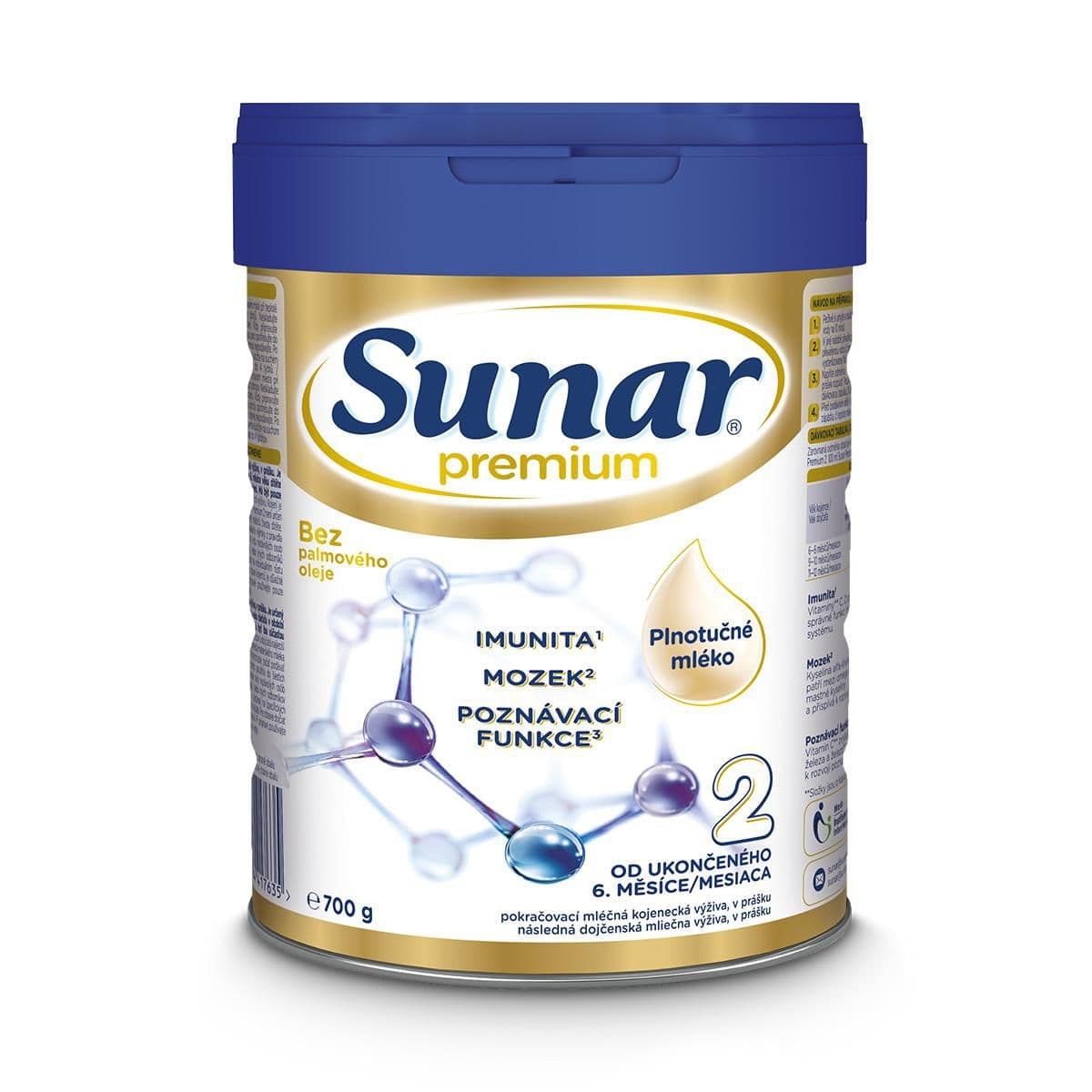 Sunar Premium 2 pokračovací kojenecké mléko 700 g