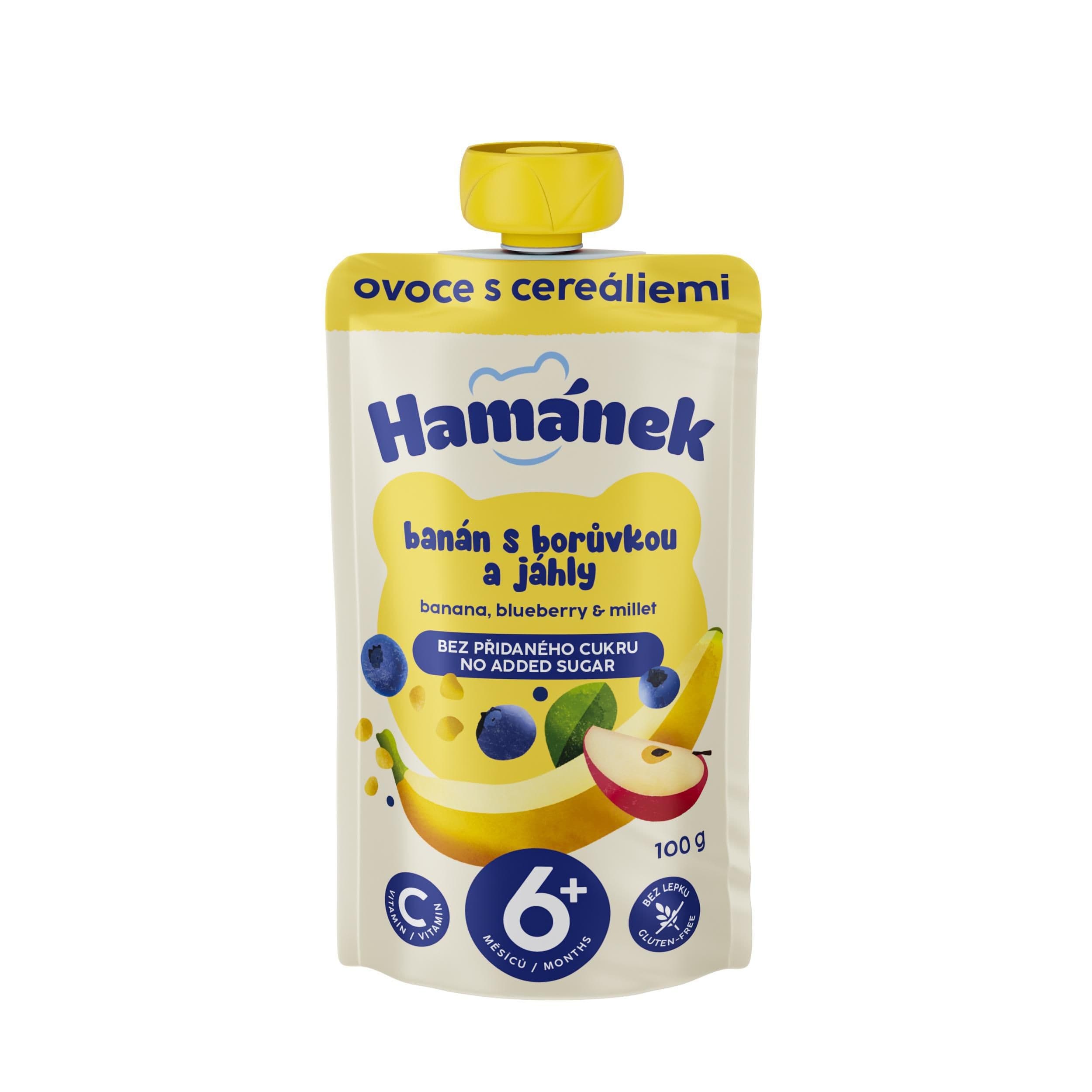 Hamánek Jablko s banánem, borůvkou & jáhly 100 g