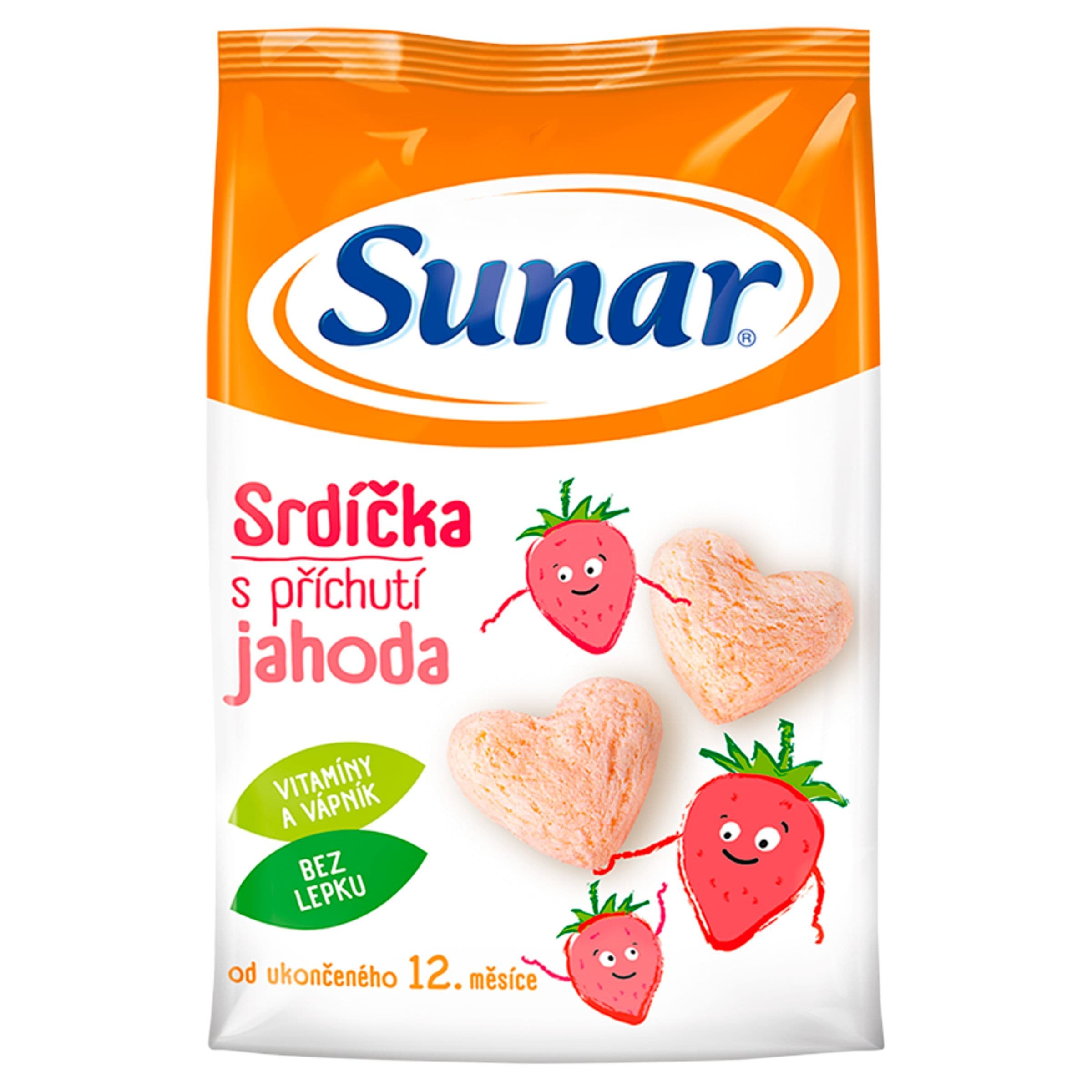 Sunar dětské křupky jahodová srdíčka 50 g