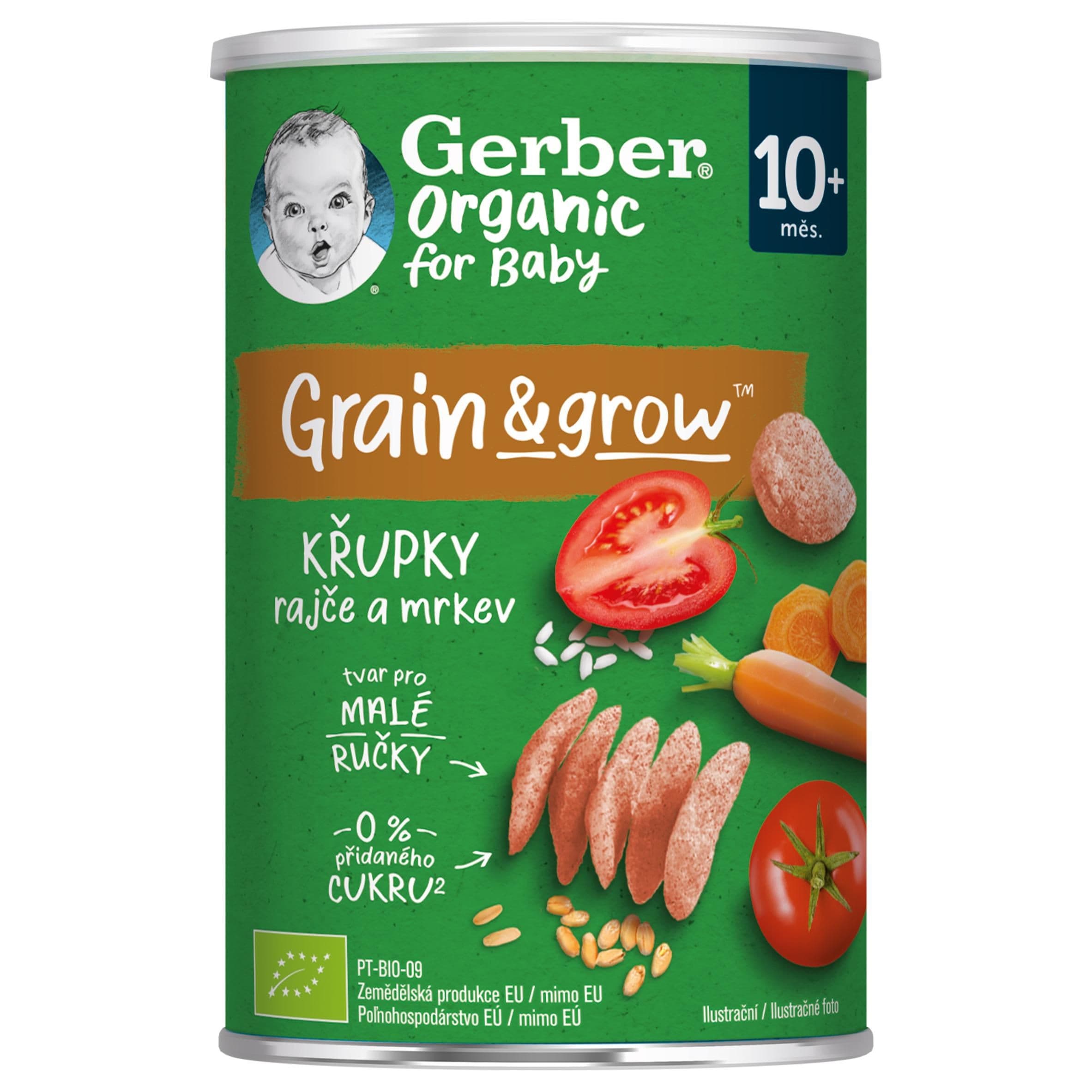 Gerber Organic křupky s rajčaty a mrkví 35g