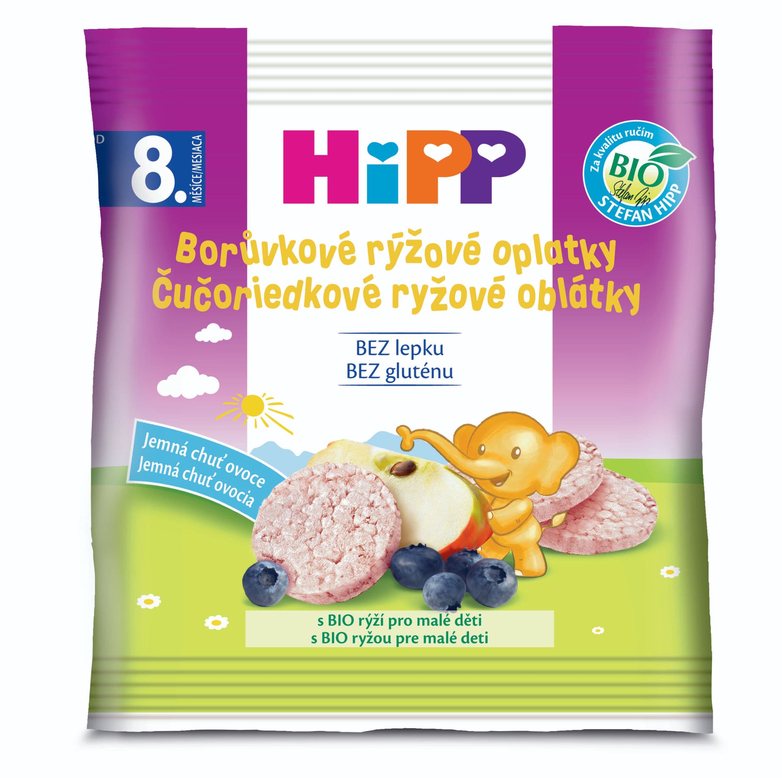 HiPP BIO borůvkové rýžové oplatky 30 g