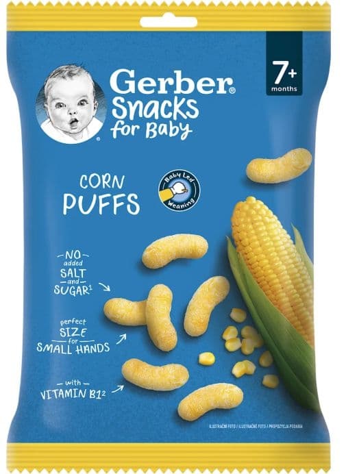Gerber Snacks Kukuřičné křupky 7m+ 28 g