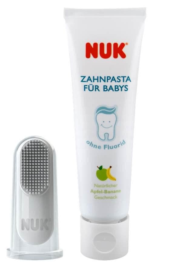NUK Dětská zubní pasta + náprstek na čištění 40 ml