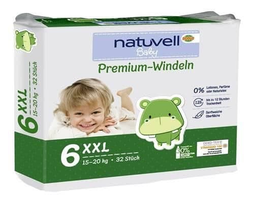 Natuvell Dětské jednorázové plenky XXL (15-20kg) 32 ks