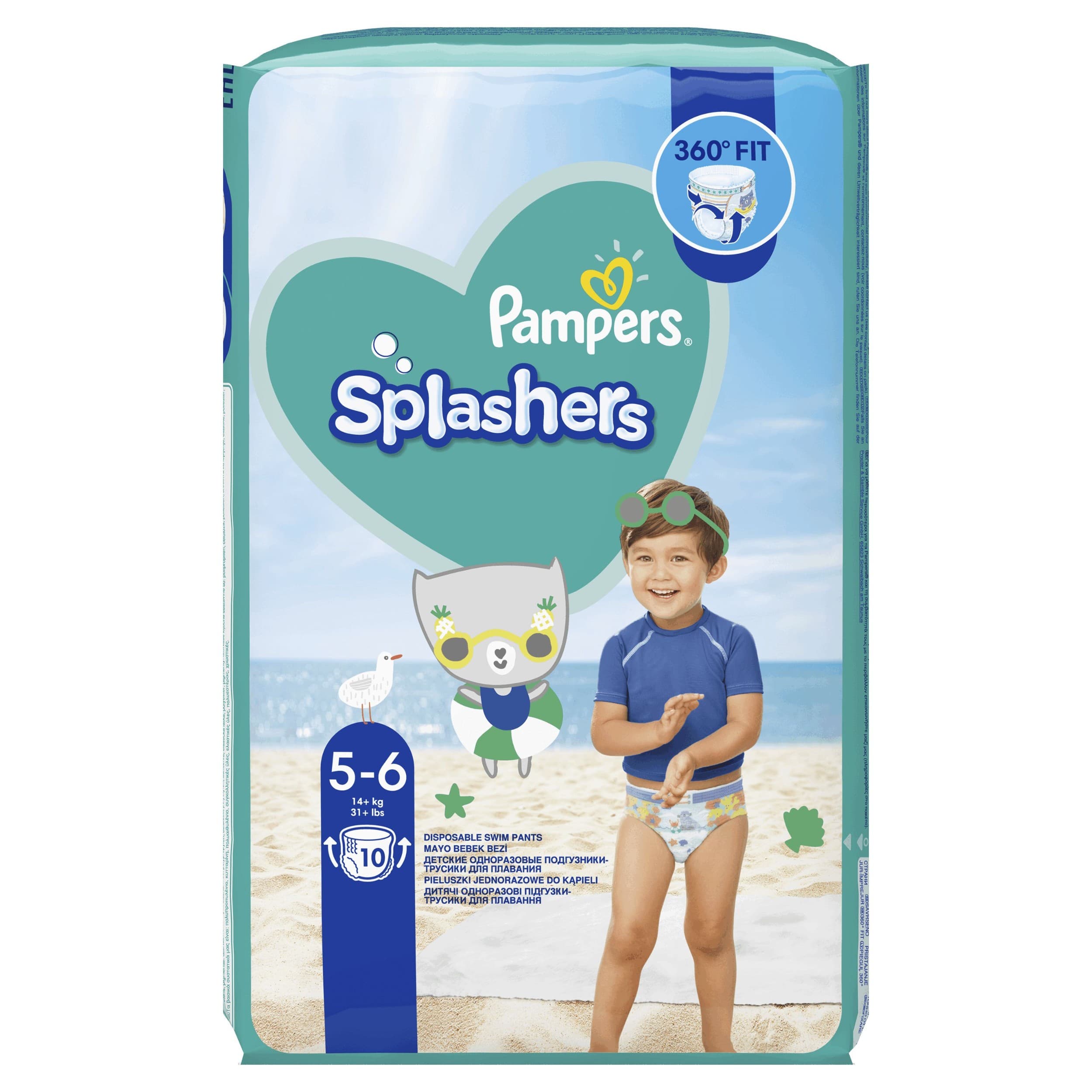 Pampers Splashers Plenkové kalhotky do vody vel.5-6, 10 ks