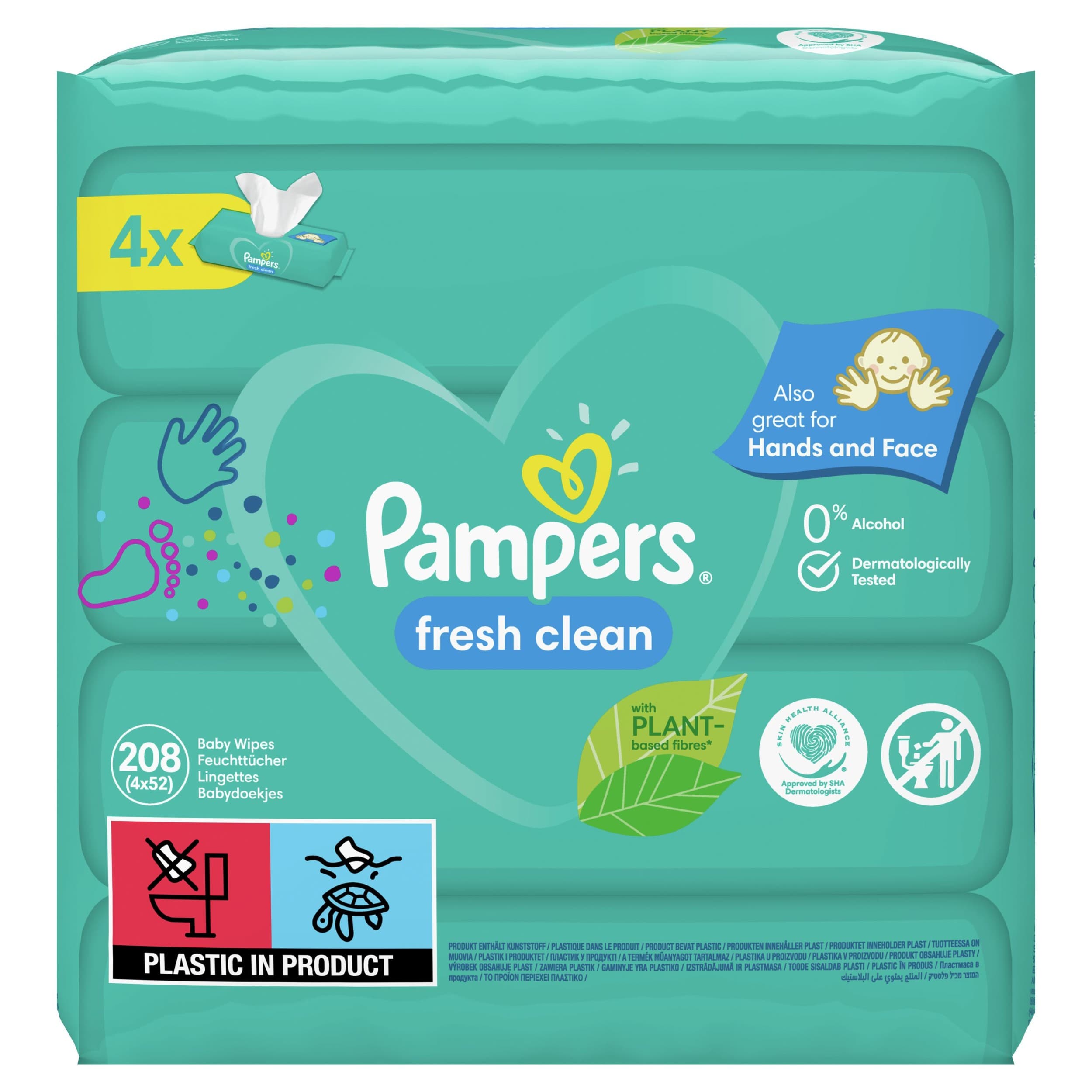 Pampers Fresh Clean Dětské čisticí ubrousky 208 ks