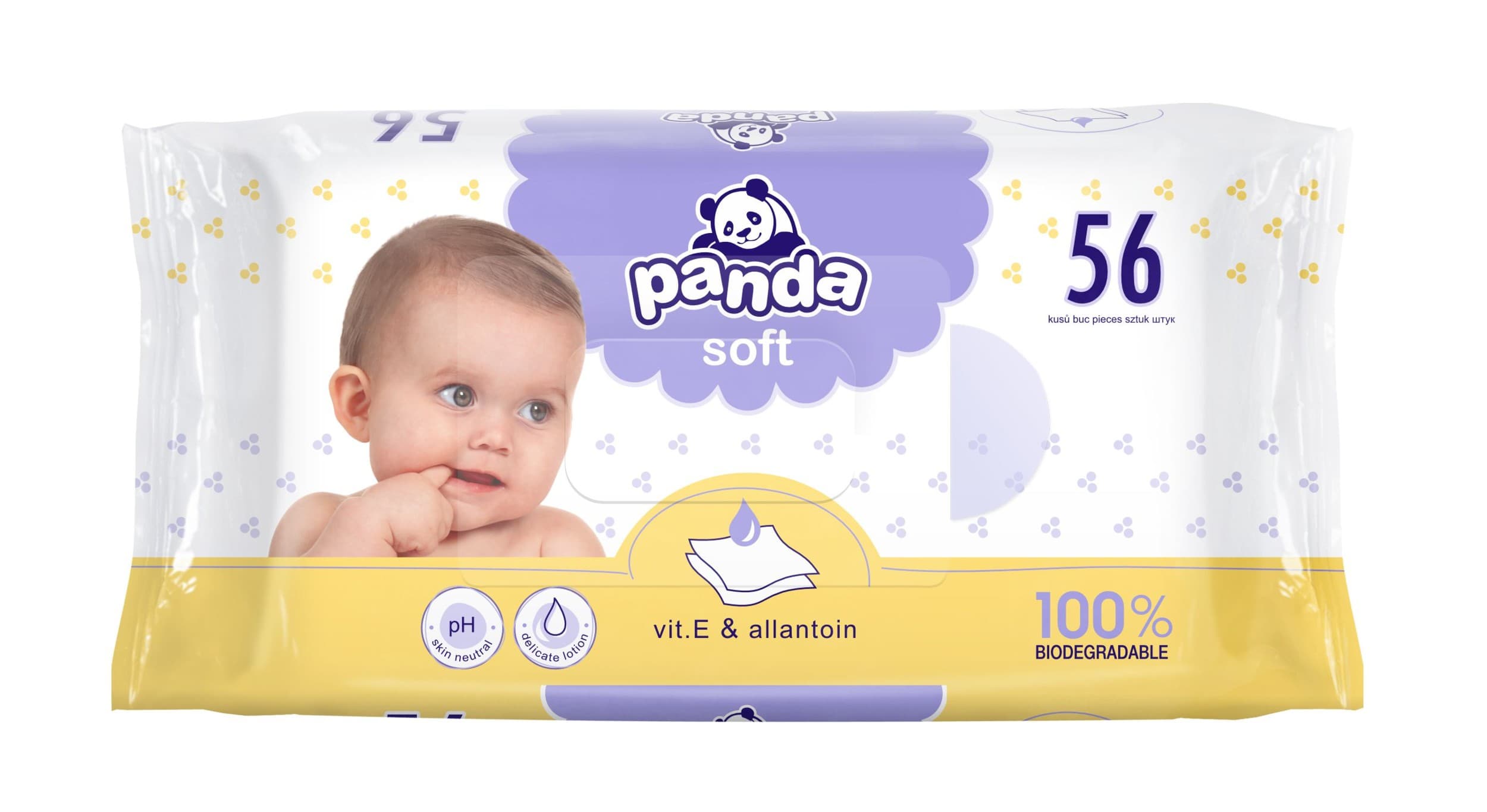 Panda Dětské vlhčené ubrousky Soft 56 ks