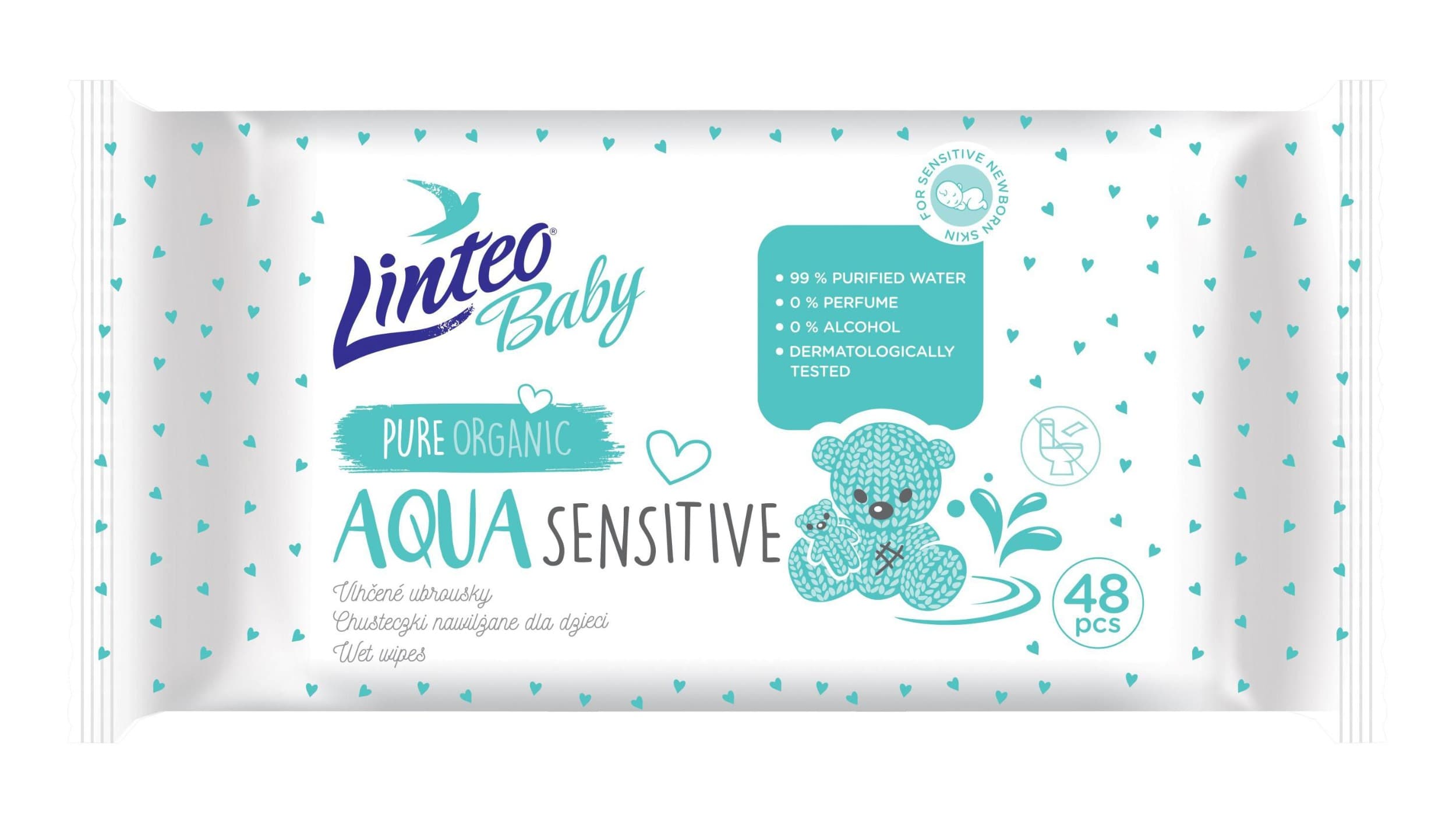 Linteo Baby Aqua Sensitive Vlhčené ubrousky 48ks