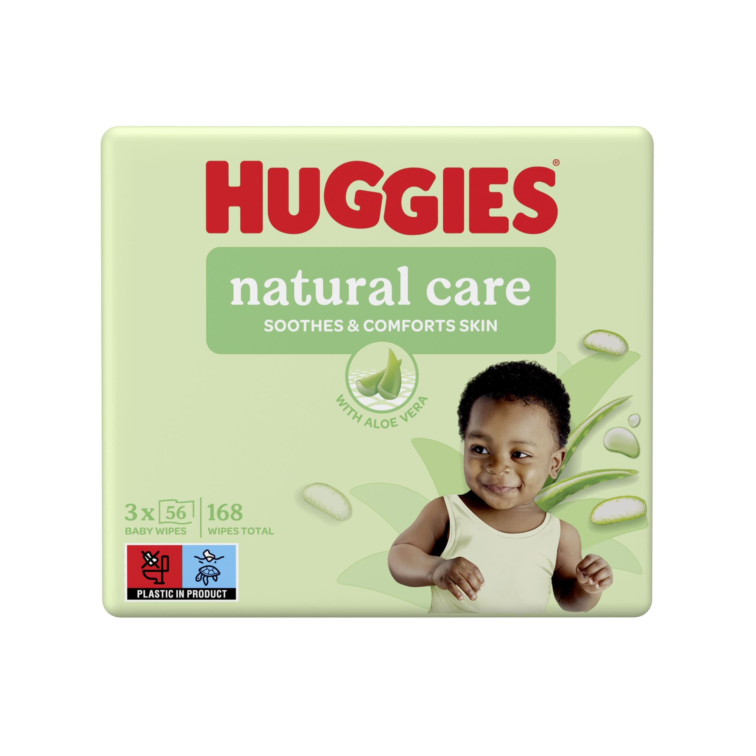 HUGGIES® Natural Care dětské utěrky 3 x 56 ks